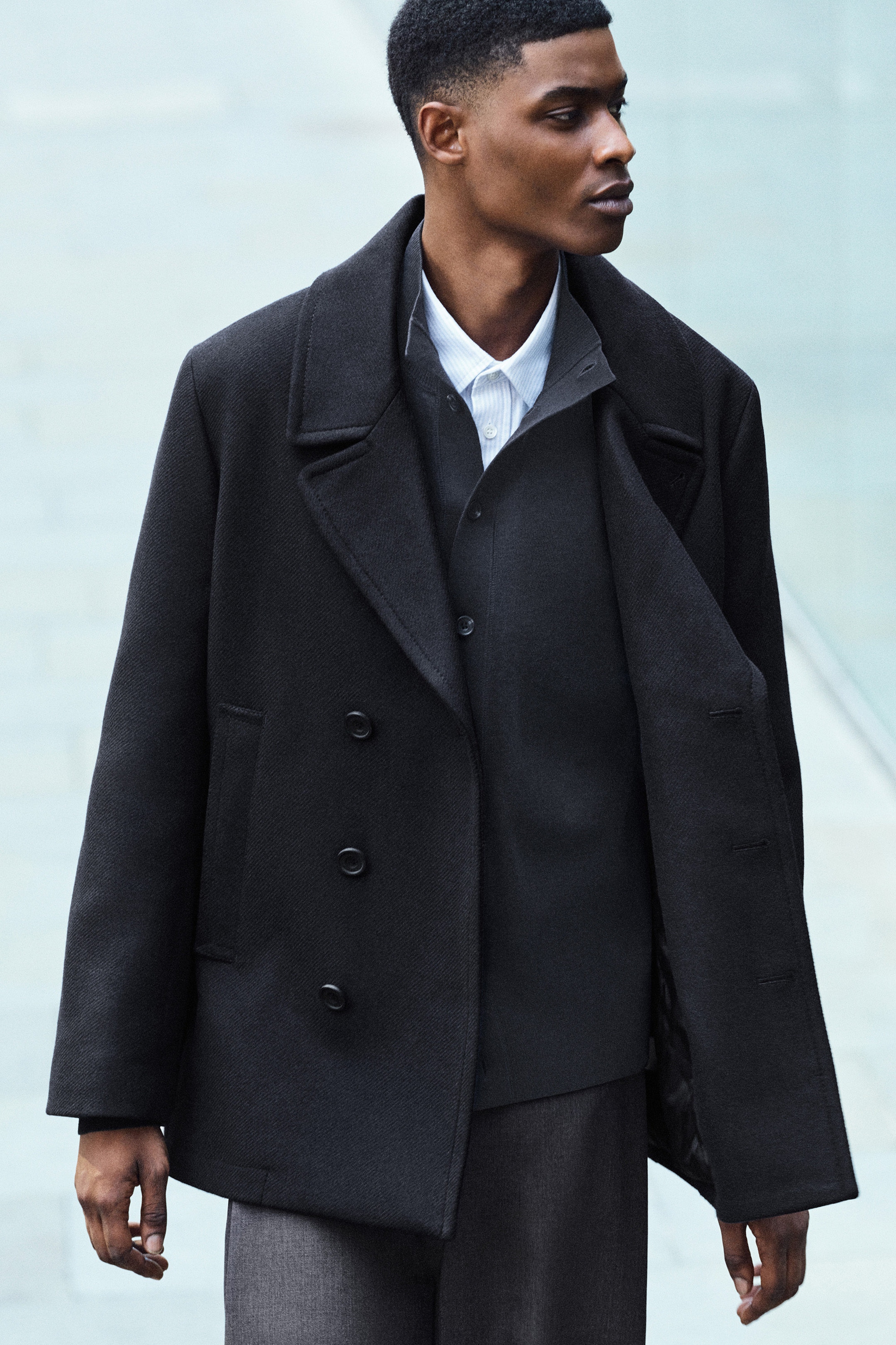 Deals Wool Pea Coat with Belt