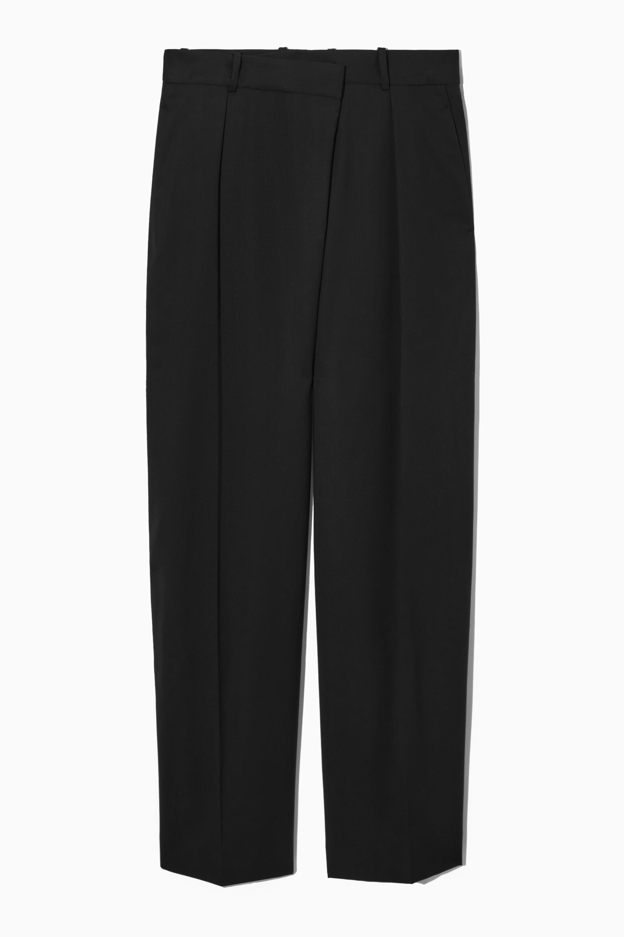 REGULAR CROSSOVER-WAIST STRAIGHT-LEG TROUSERS