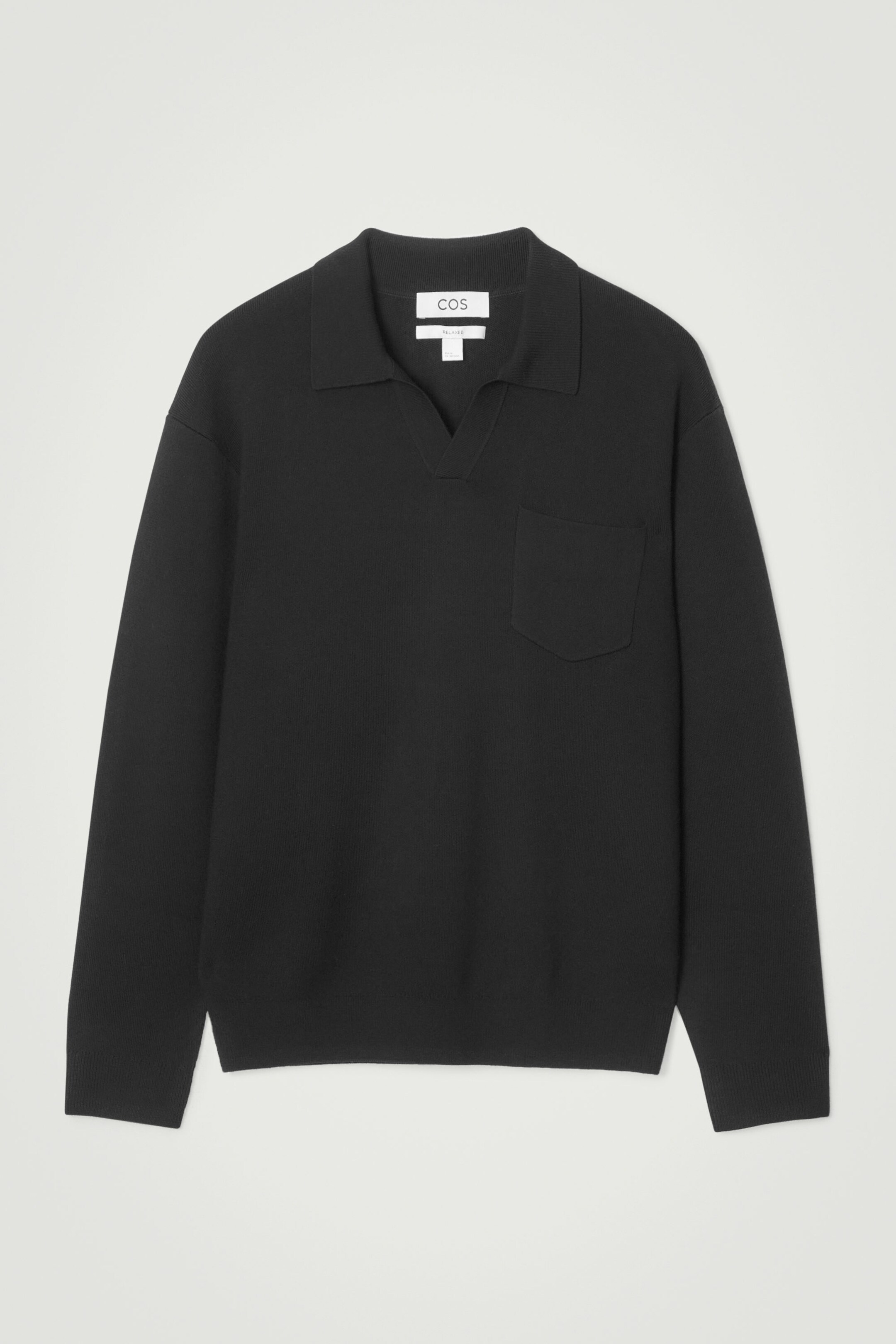 KNITTED WOOL LONG-SLEEVED POLO SHIRT