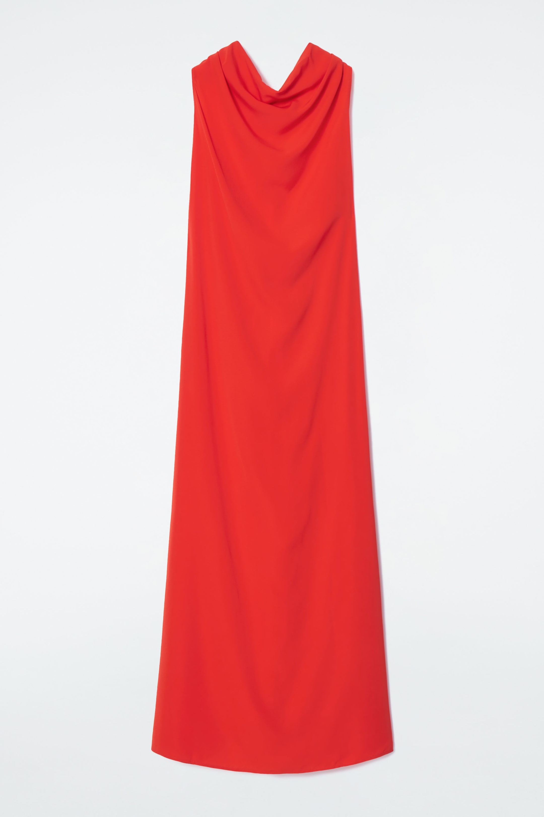 OPEN-BACK COWL-NECK MAXI DRESS