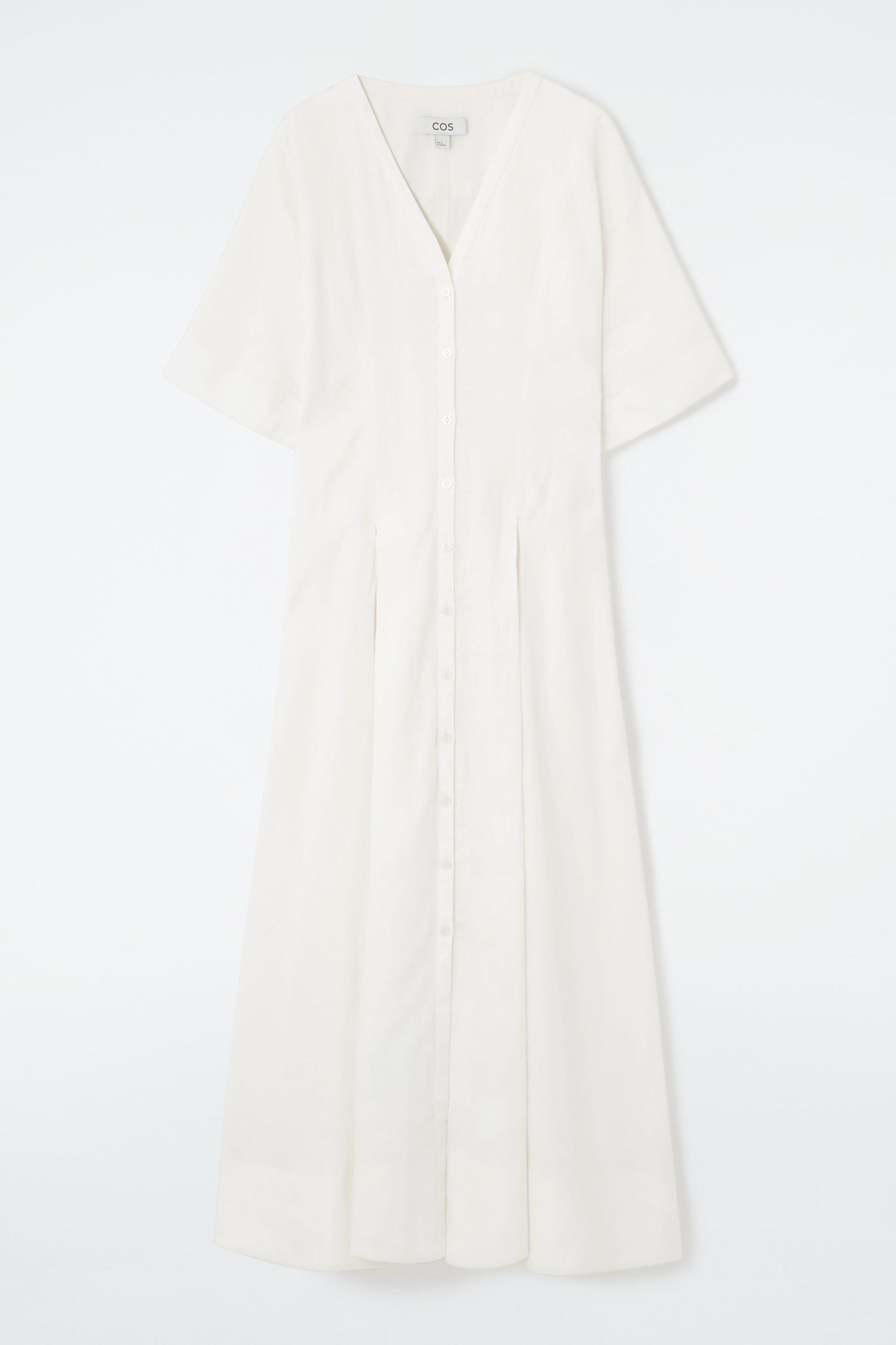 ROBE-CHEMISE MIDI TRAPÈZE À PLIS