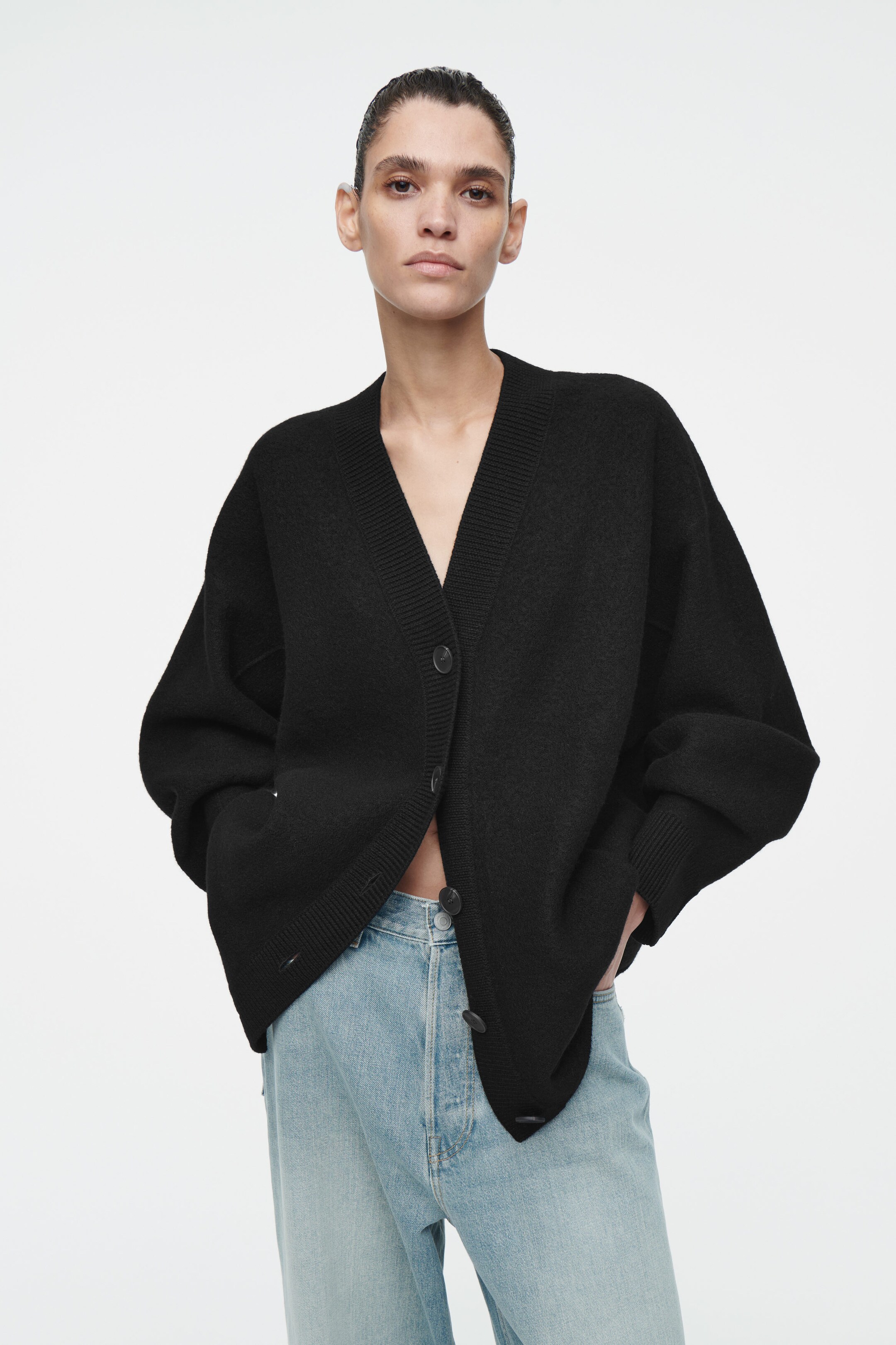 COS heavy on sale weight cotton wool cardigan