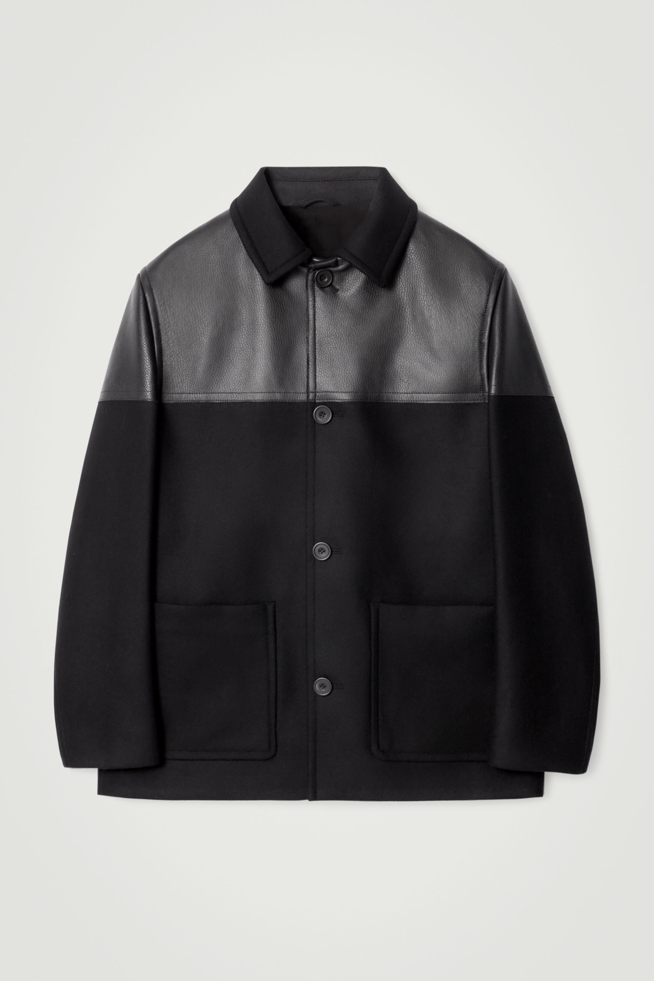 LEATHER-PANELLED DONKEY JACKET