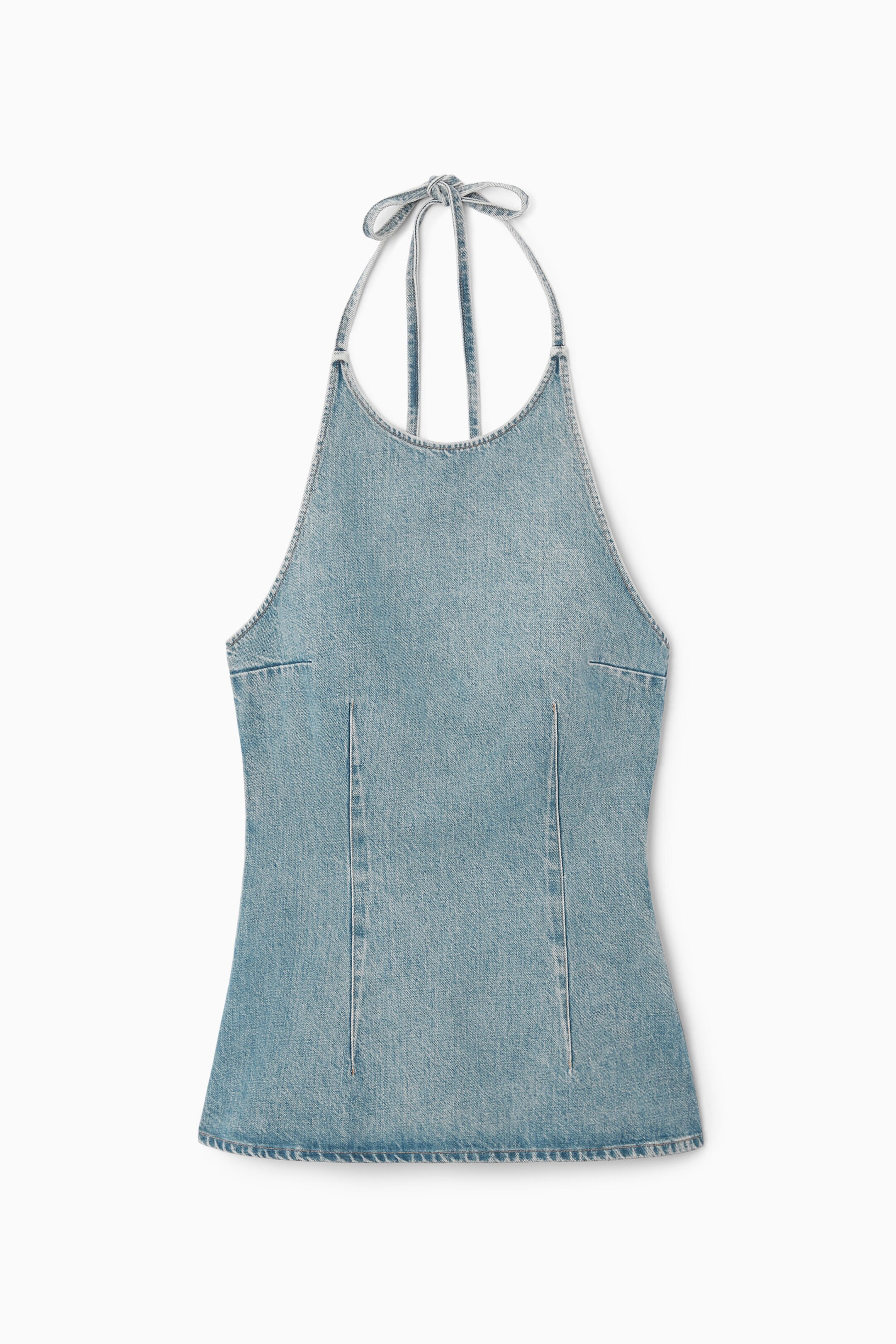 DENIM HALTERNECK TOP