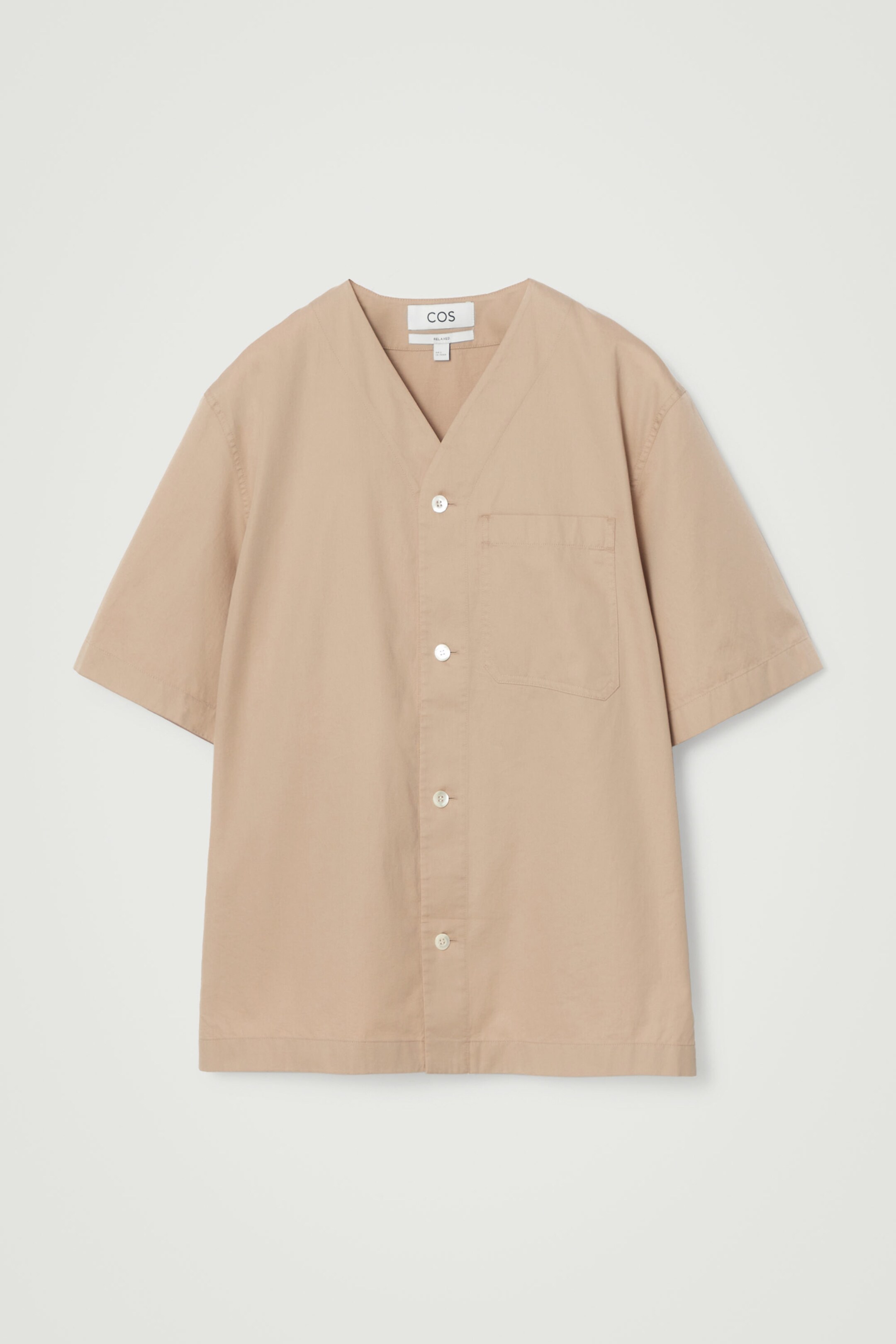 CHEMISE SANS COL DÉCONTRACTÉE EN COTON