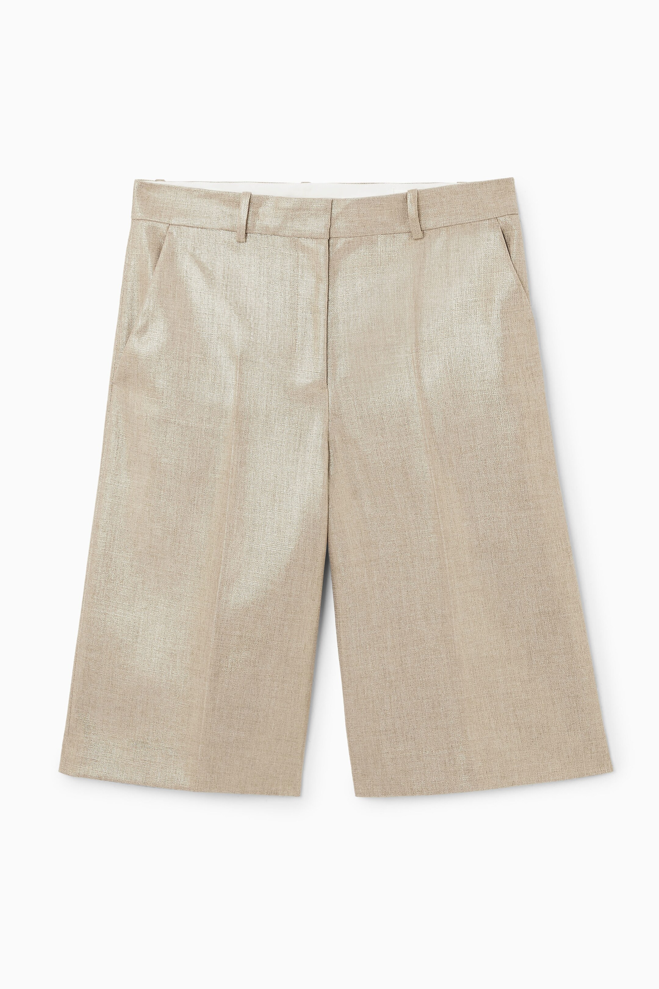 BERMUDASHORTS AUS METALLIC-HOPSACK