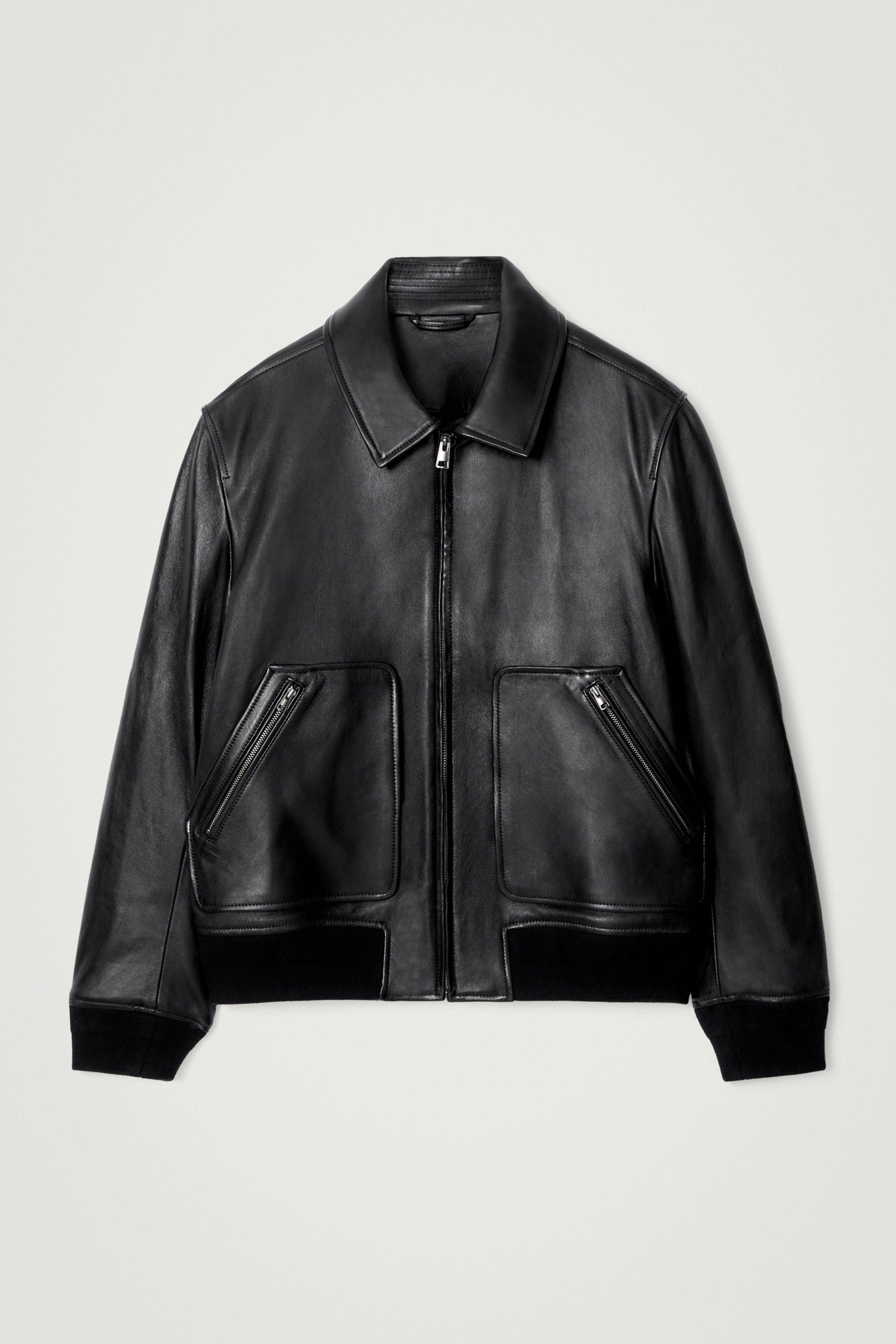 LEATHER BOMBER JACKET