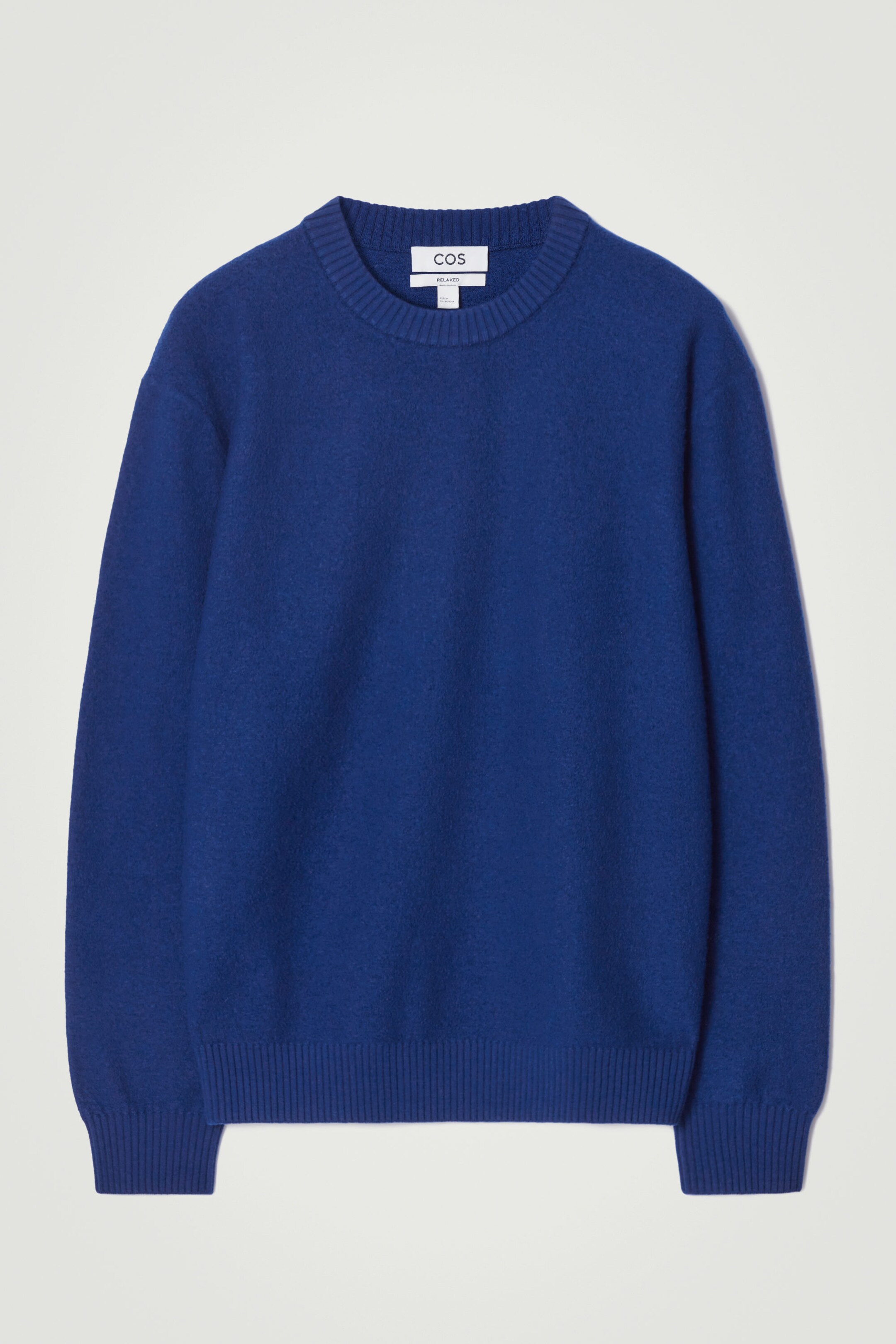 BOILED WOOL CREW NECK JUMPER COBALT BLUE