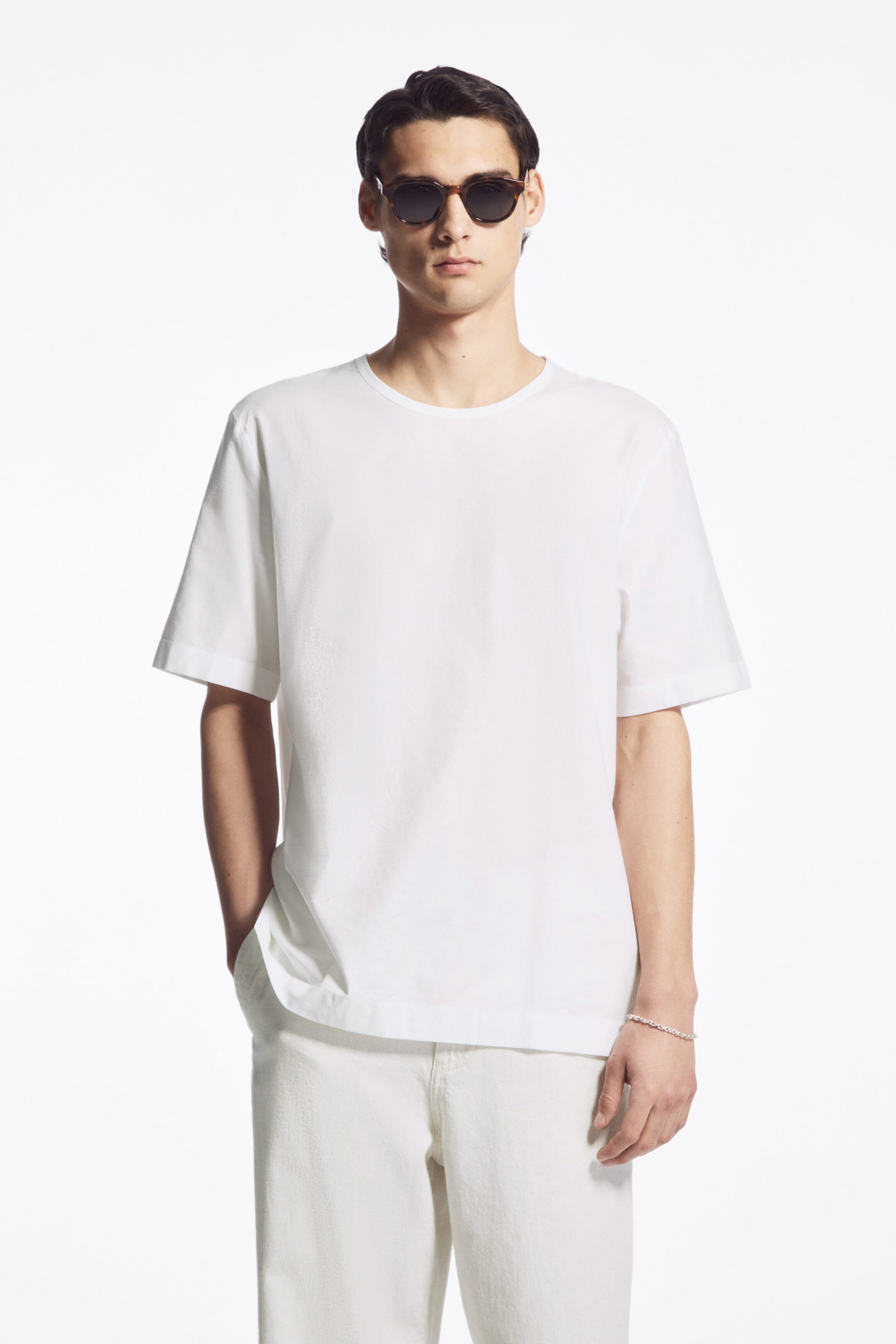 RELAXED WOVEN SHORT-SLEEVE T-SHIRT