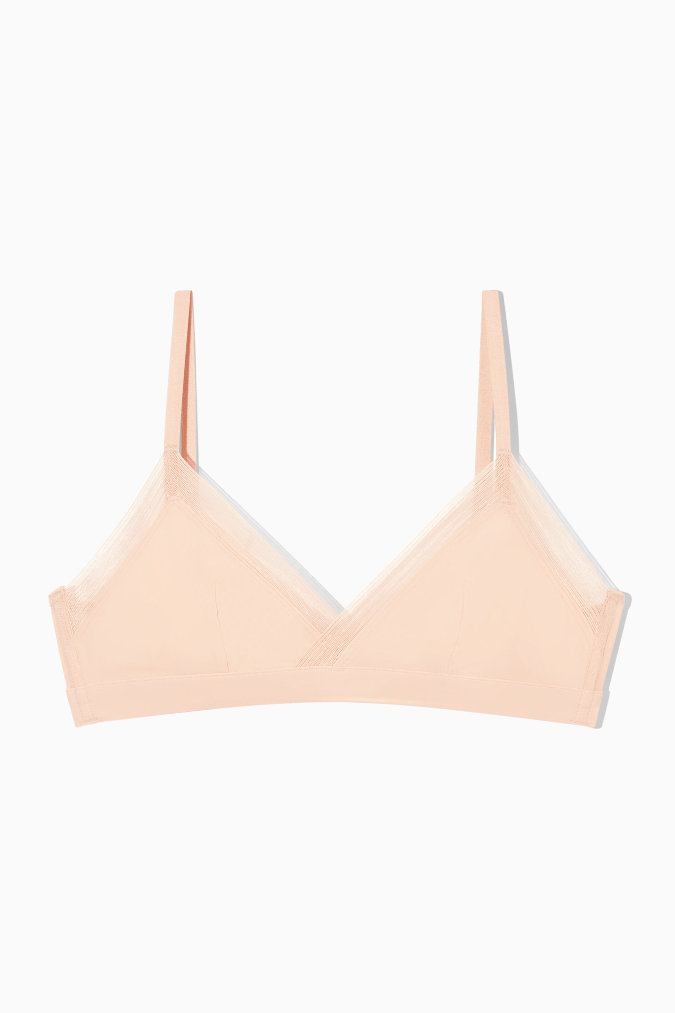 MESH-TRIMMED SOFT-CUP TRIANGLE BRA