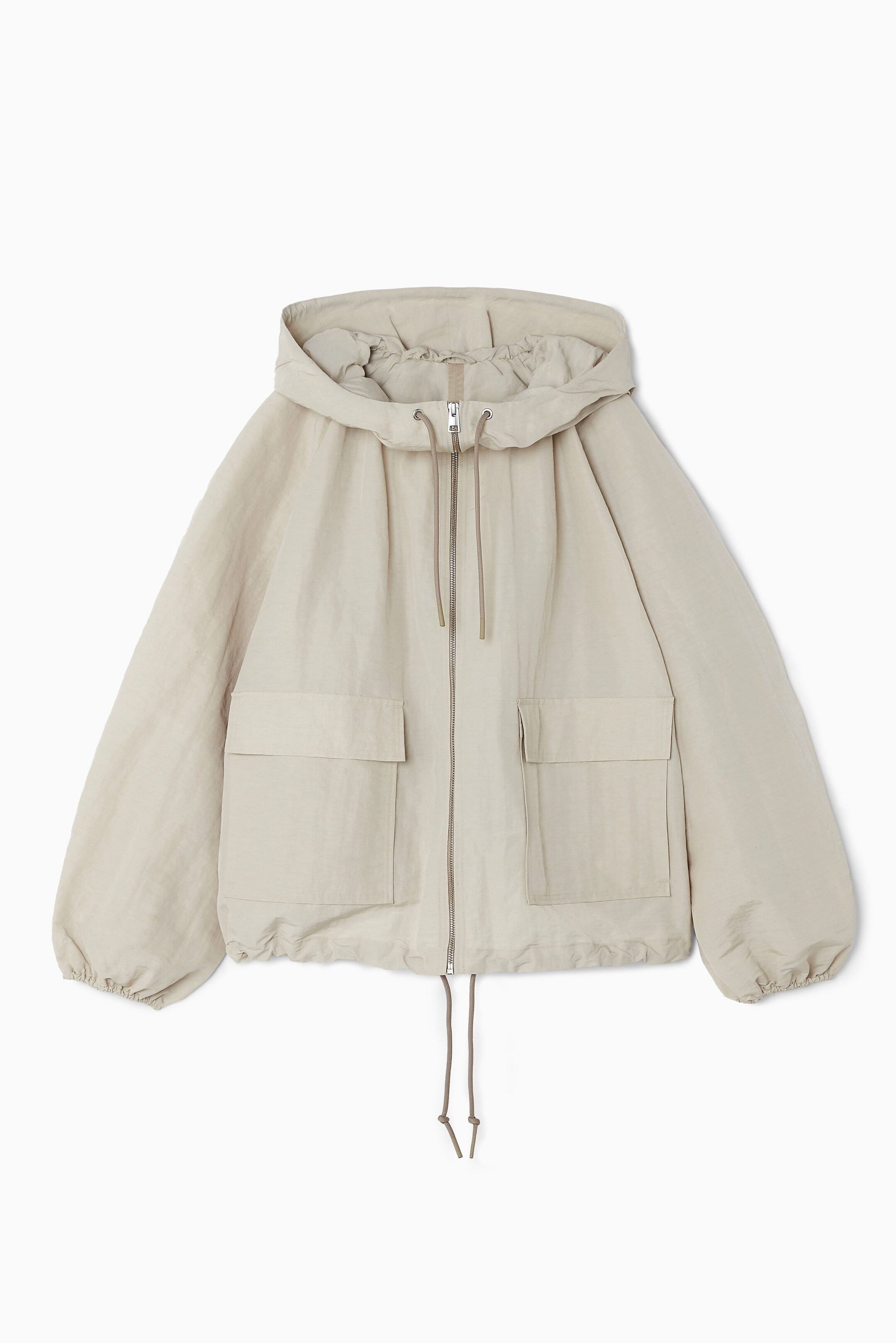 TECHNICAL LINEN-BLEND HOODED JACKET