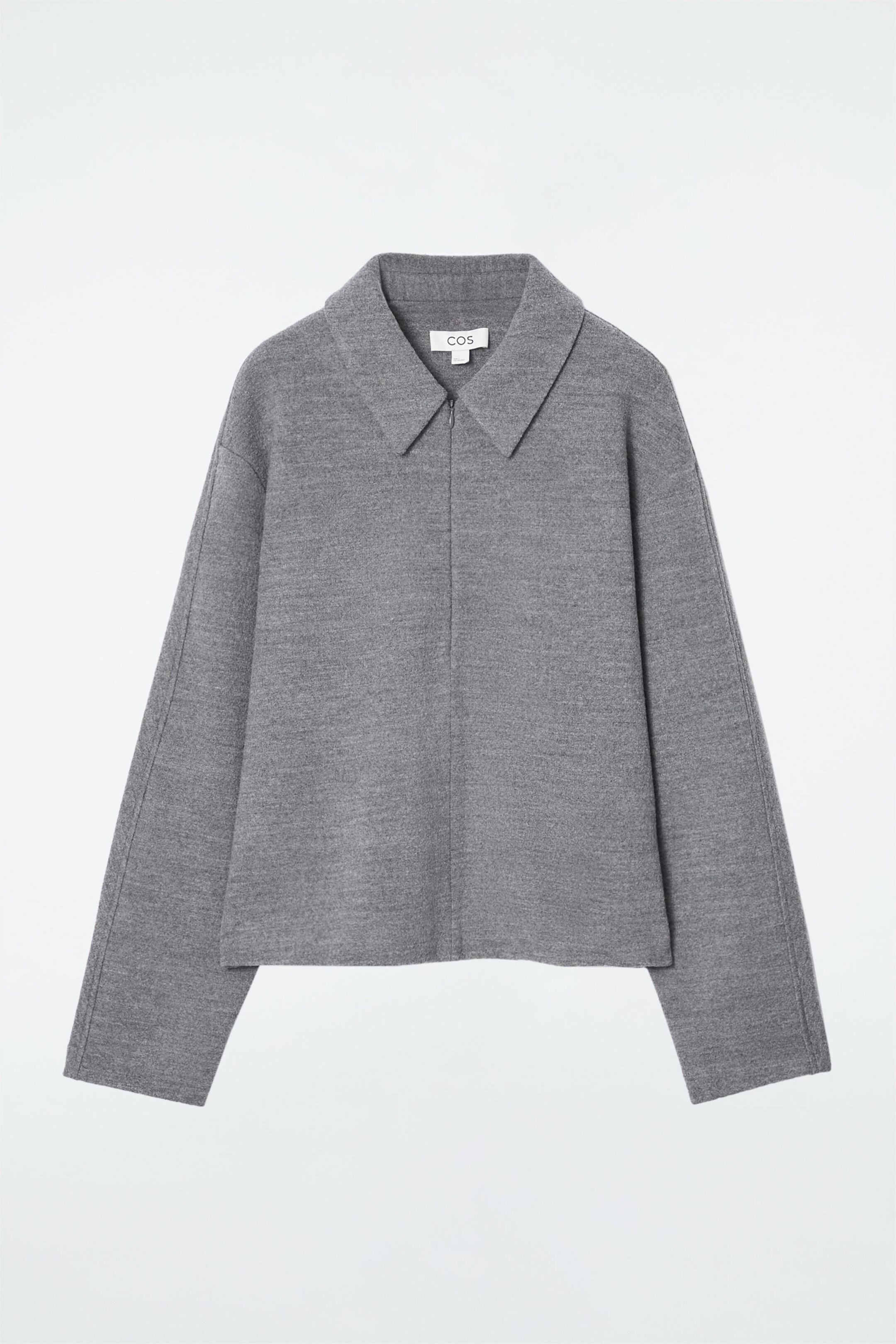 BOILED-WOOL ZIP-UP CARDIGAN