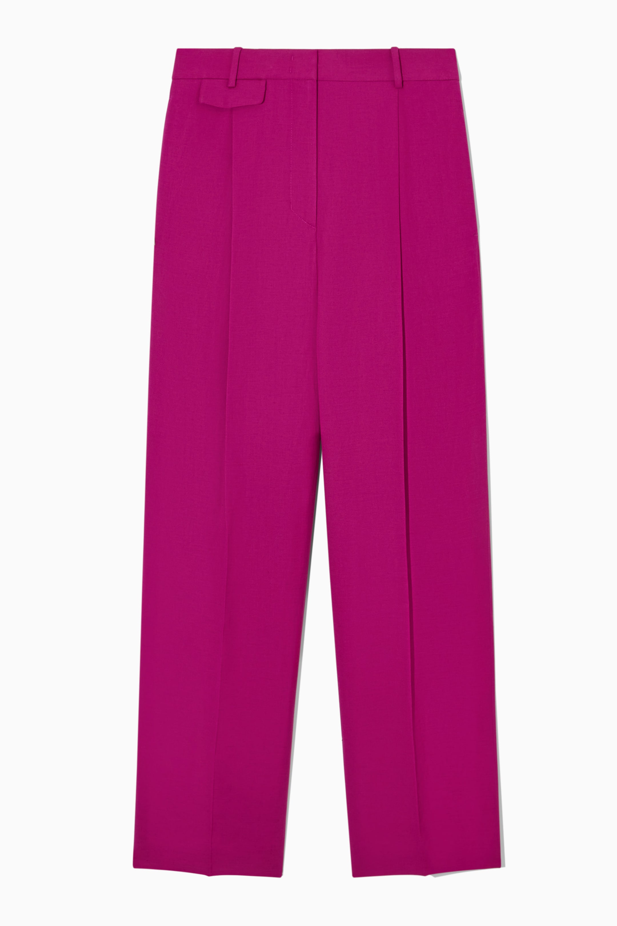 RELAXED LINEN-BLEND WIDE-LEG TROUSERS