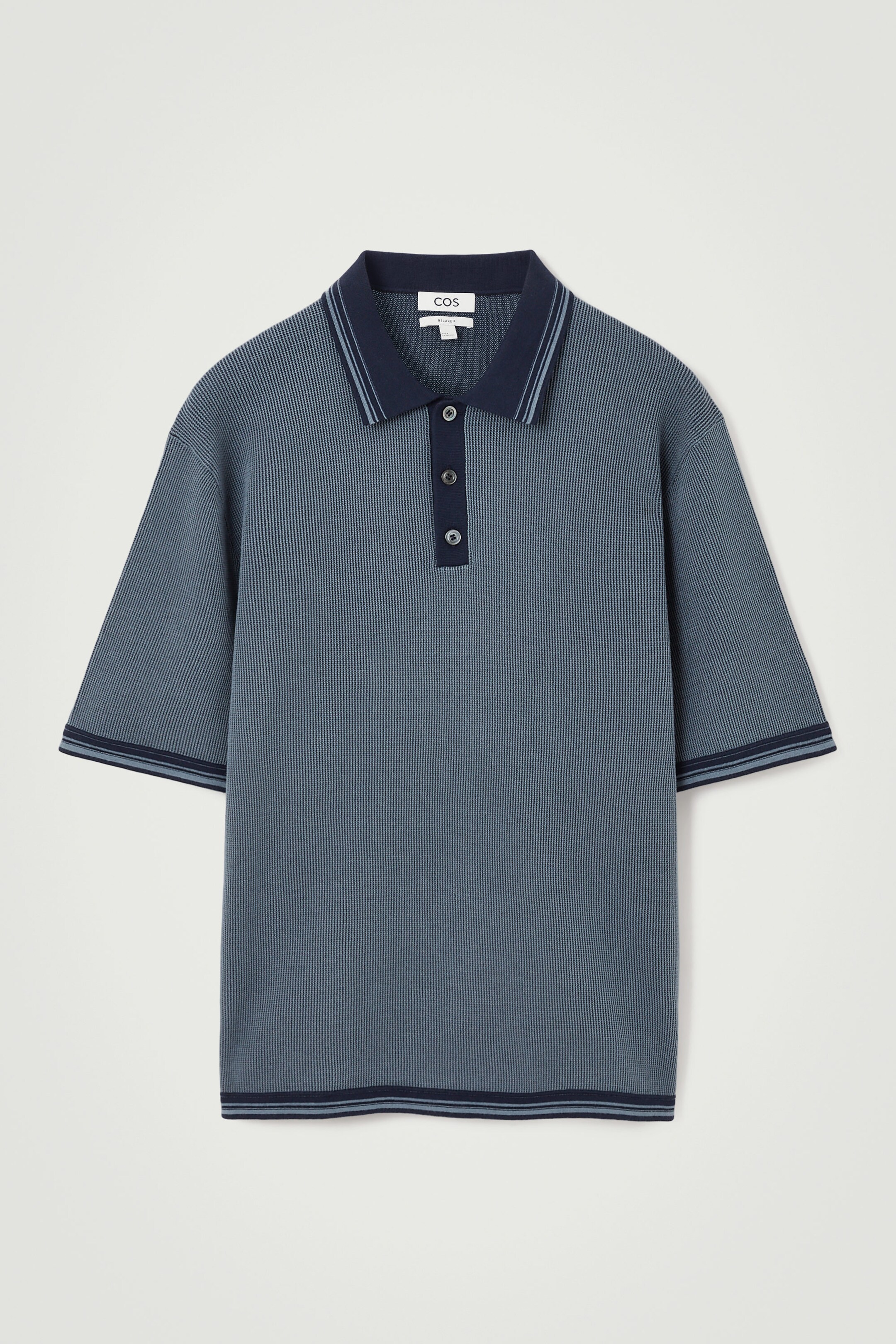 WAFFLE-KNIT POLO SHIRT