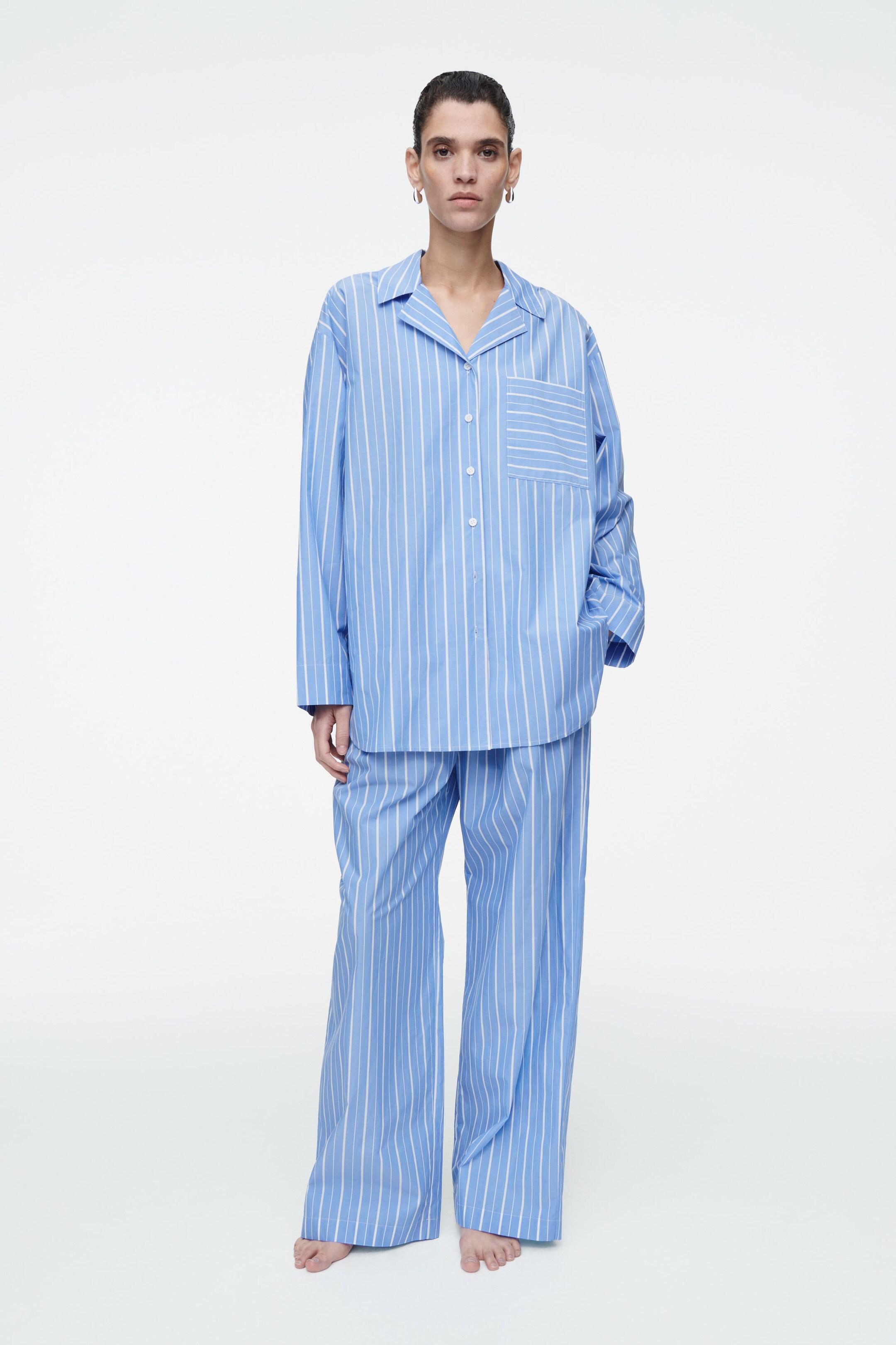 PINSTRIPED COTTON PYJAMA TROUSERS