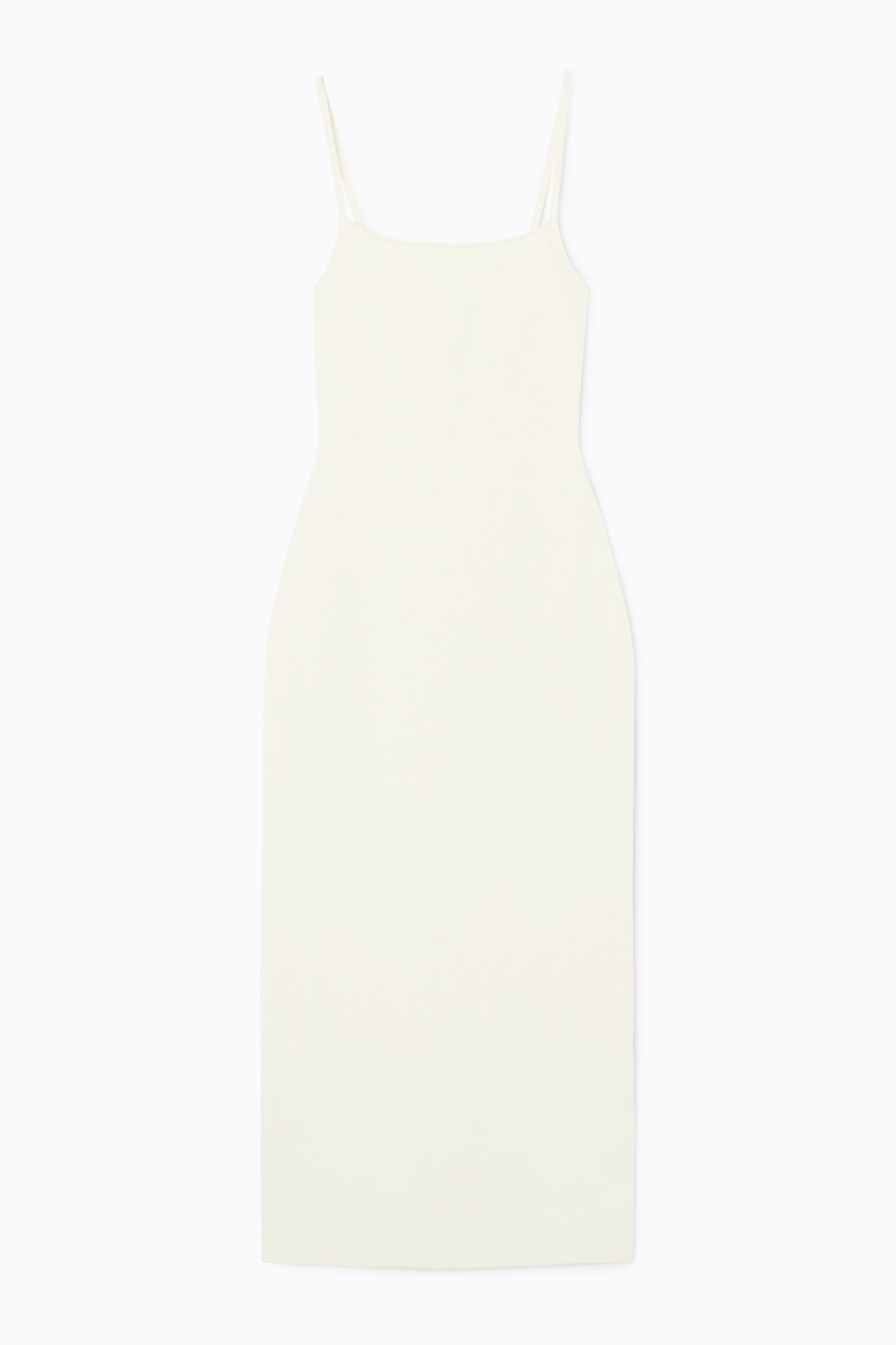 SQUARE-NECK KNITTED SLIP DRESS