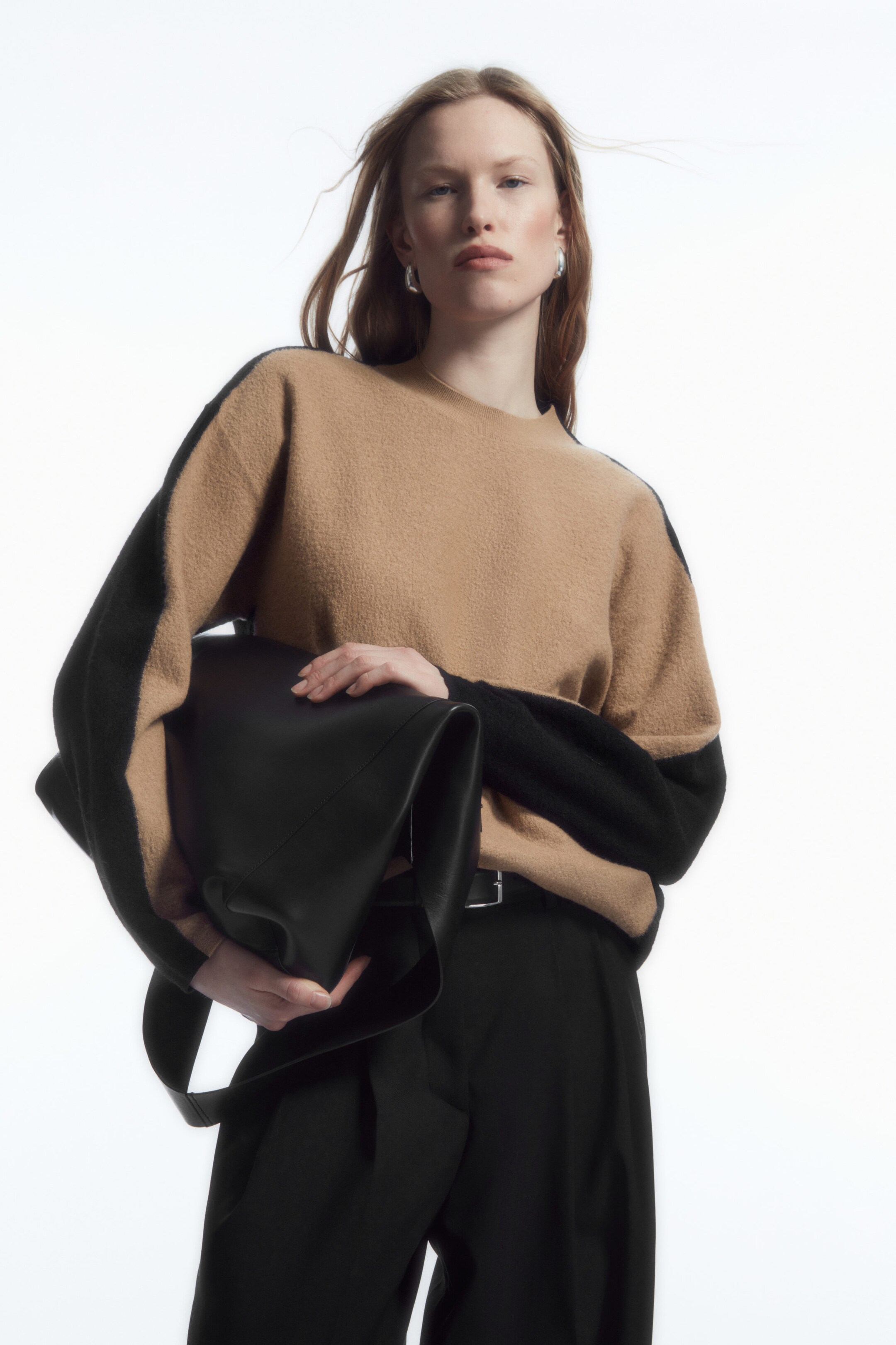 TWO-TONE BOILED MERINO WOOL JUMPER