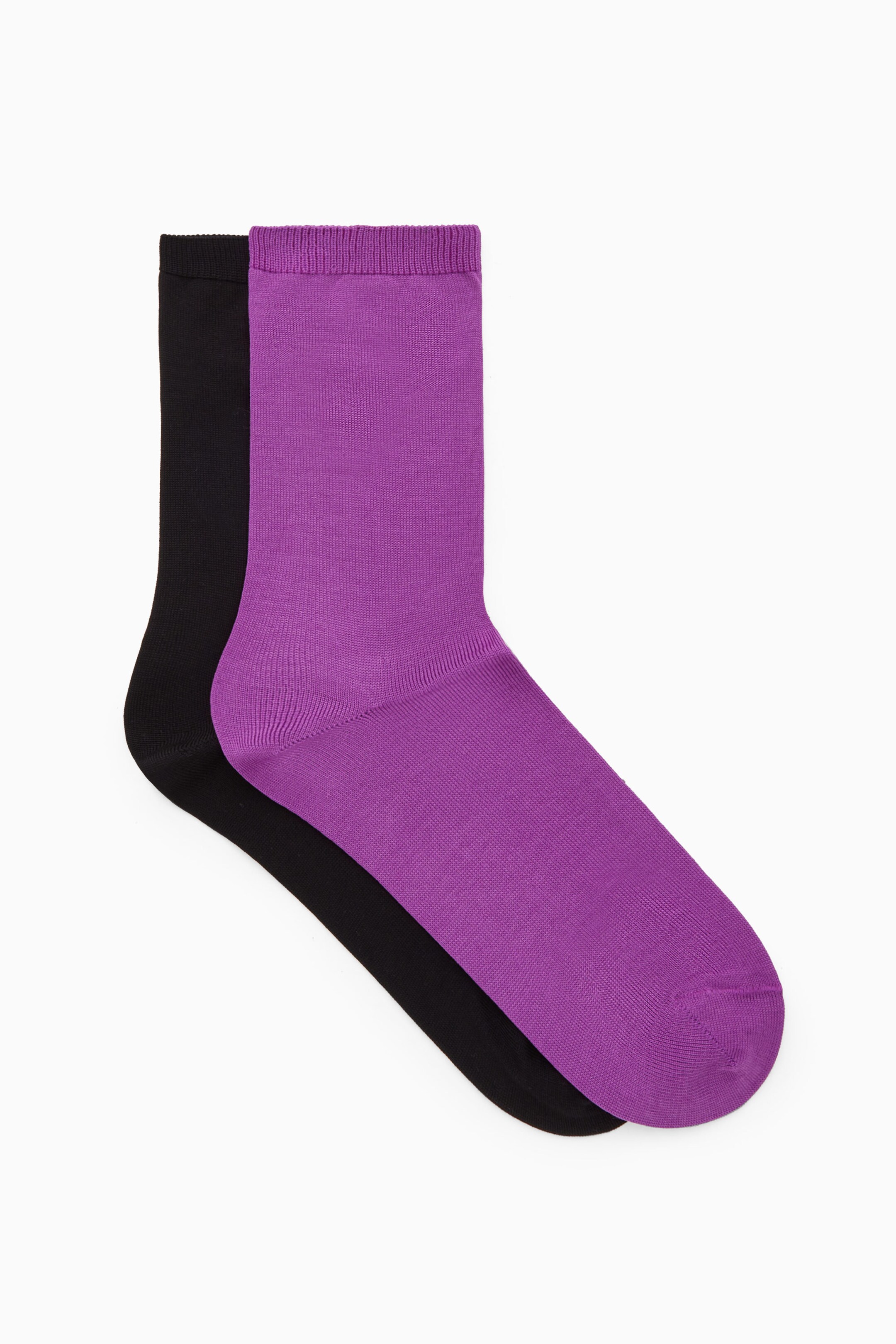 2-PACK MERCERISED COTTON SOCKS