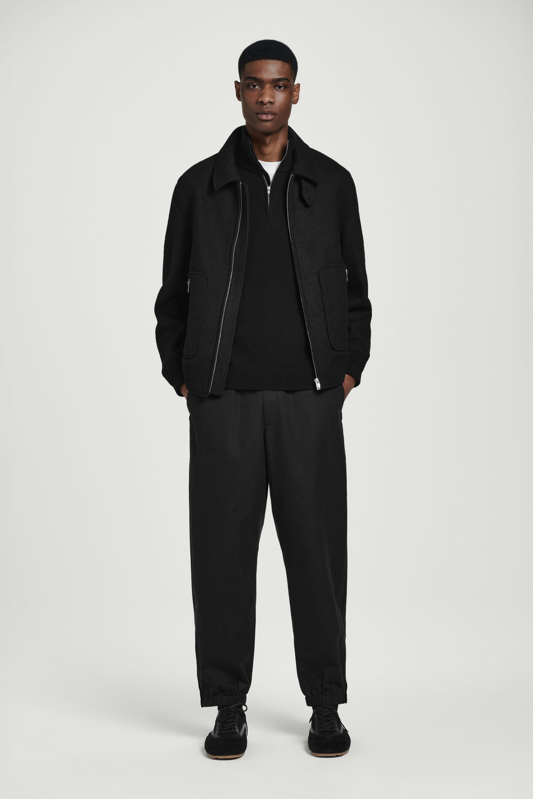 ELASTICATED TAPERED TROUSERS