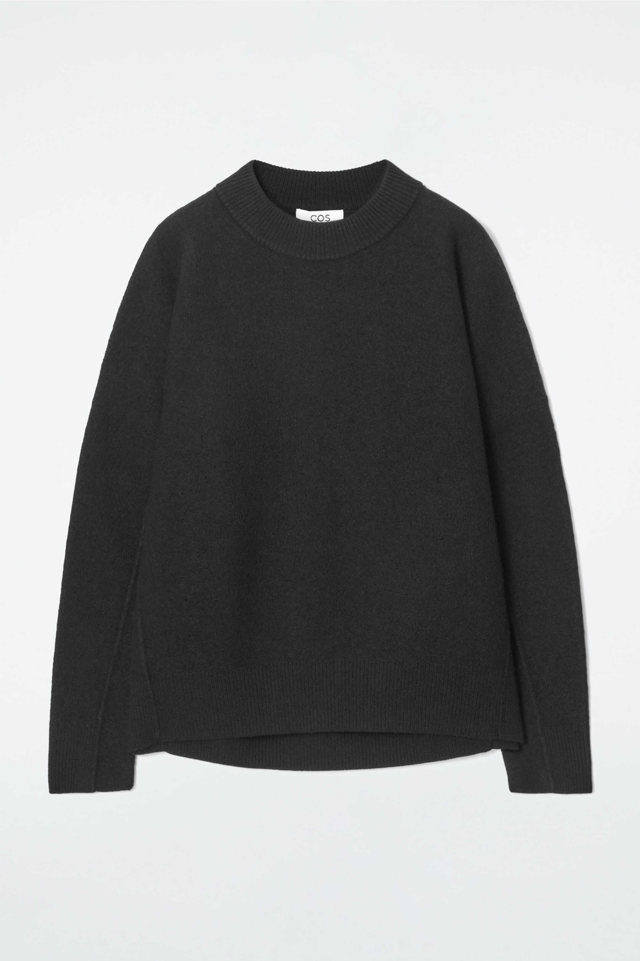 CHUNKY PURE CASHMERE CREW NECK JUMPER BLACK