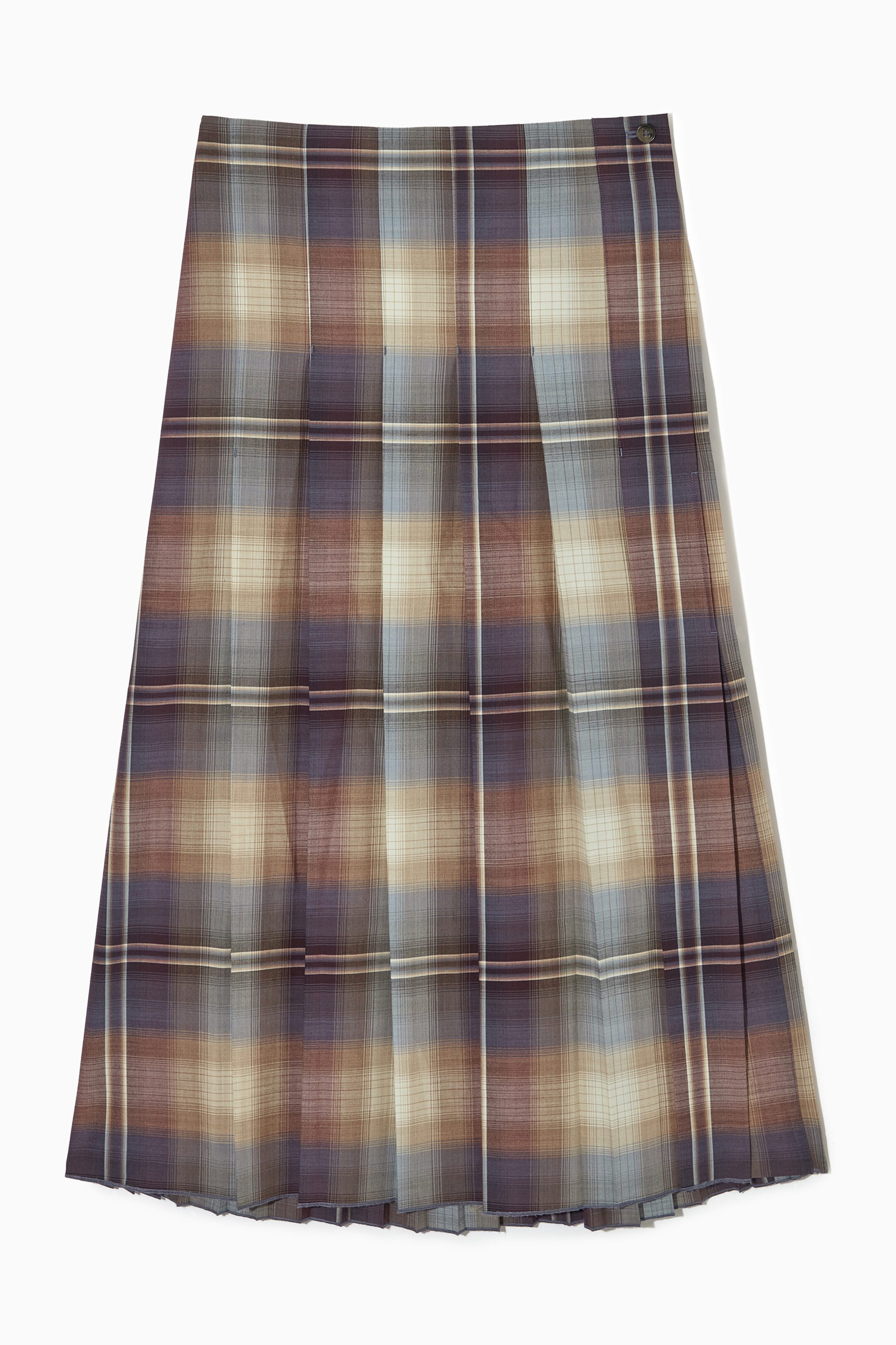 PLEATED WOOL-BLEND MIDI SKIRT