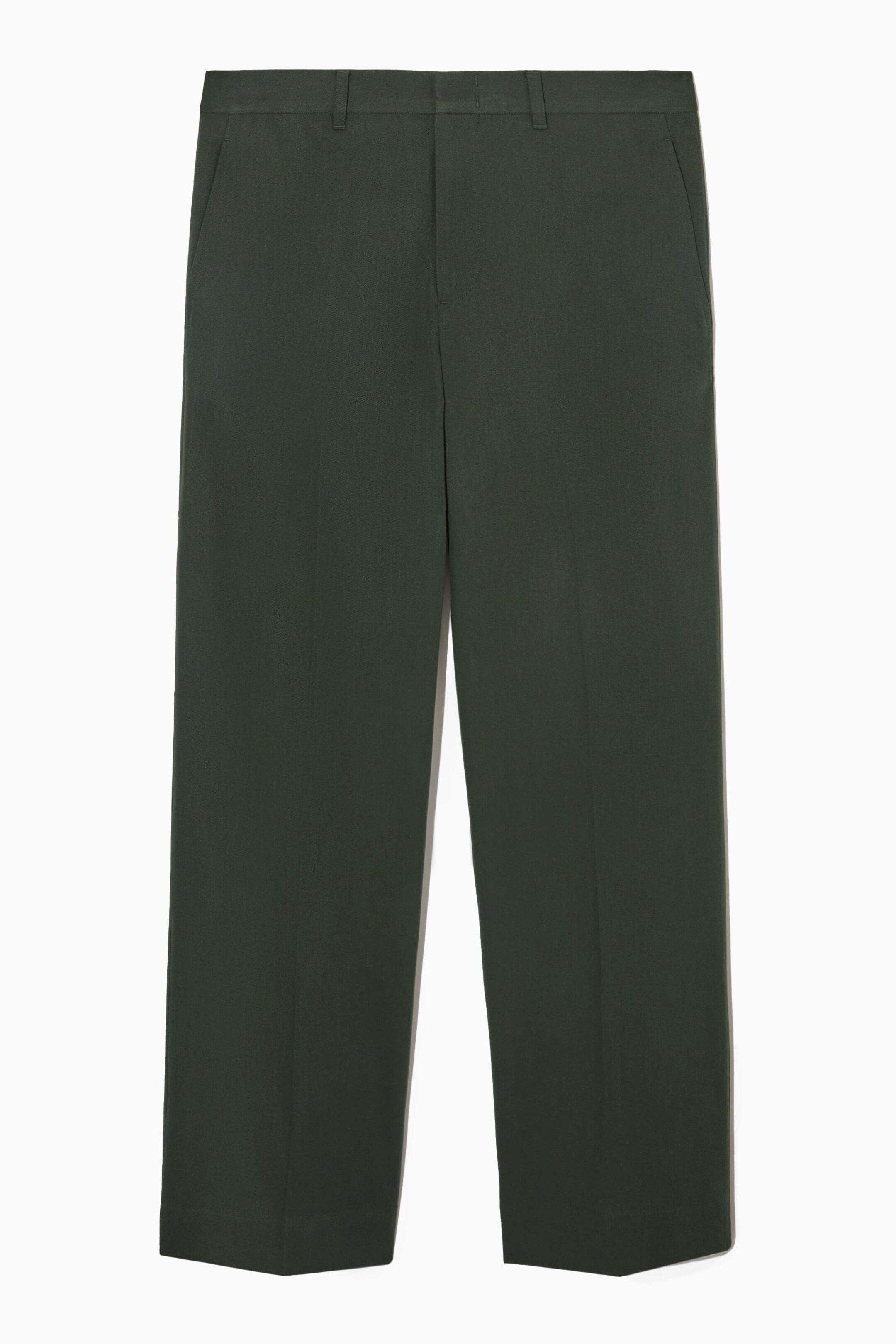 REGULAR COTTON-TWILL STRAIGHT-LEG TROUSERS