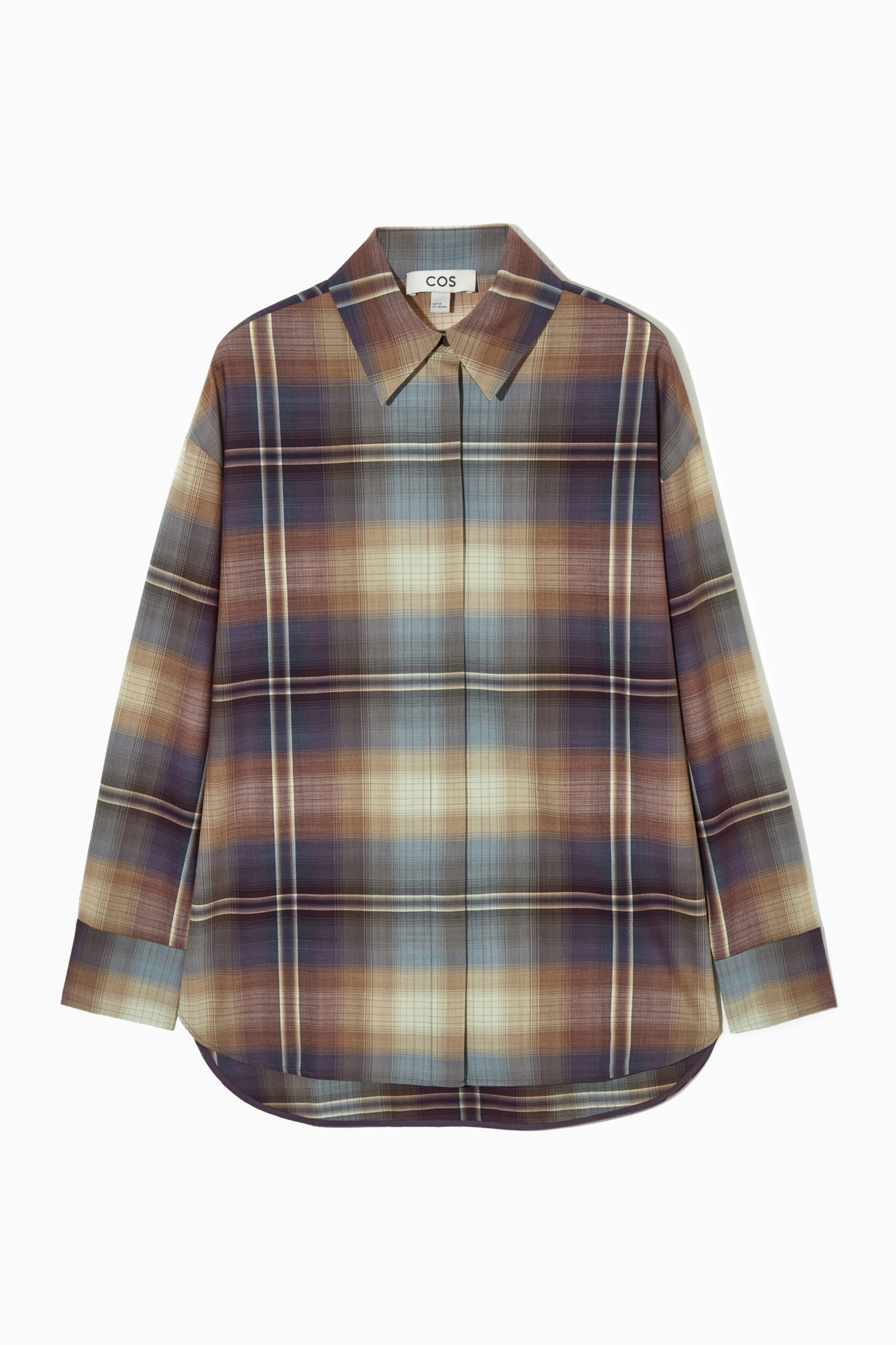 OVERSIZED CHECKED WOOL-BLEND SHIRT