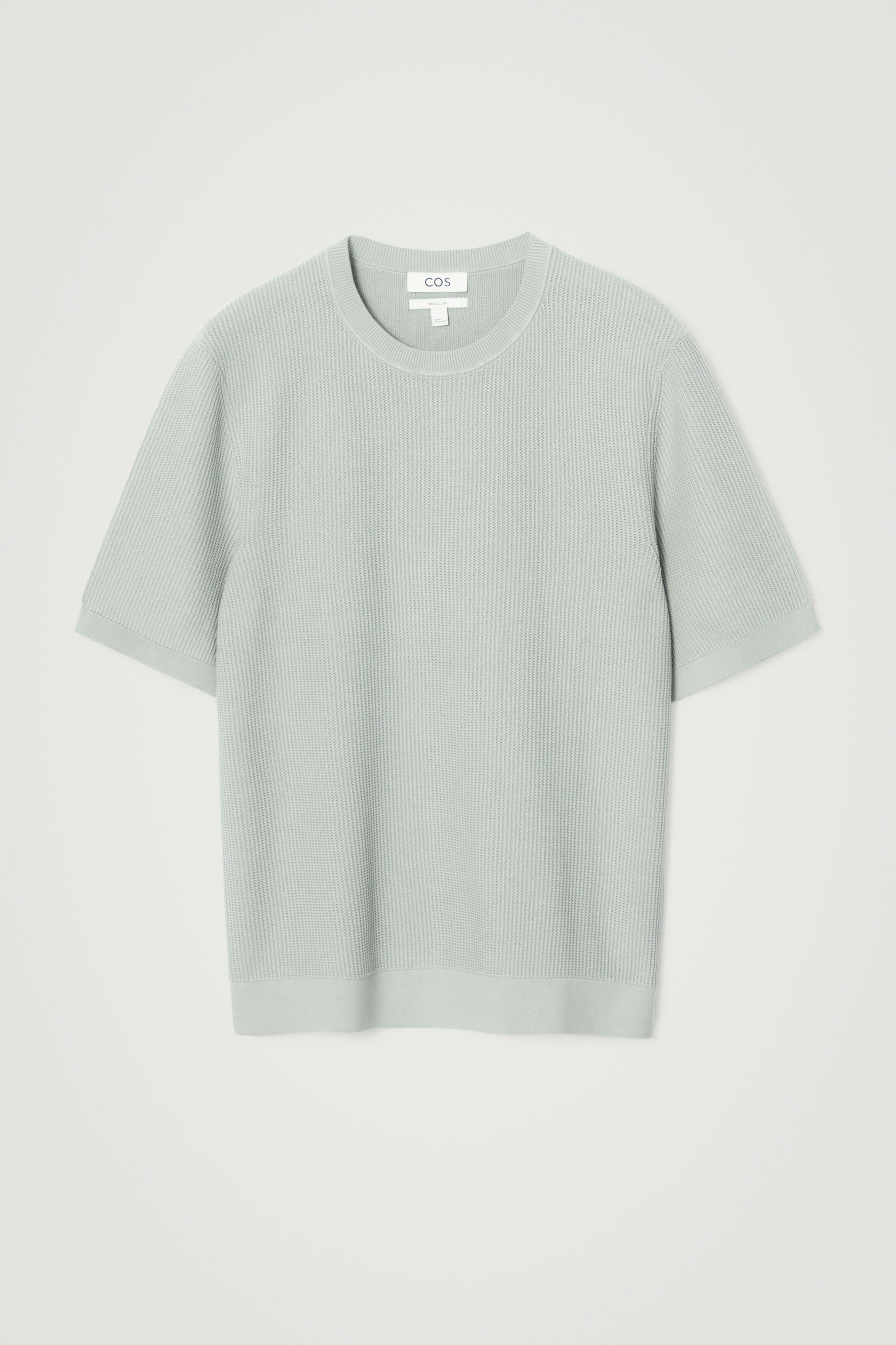 REGULAR TEXTURED-KNIT COTTON T-SHIRT