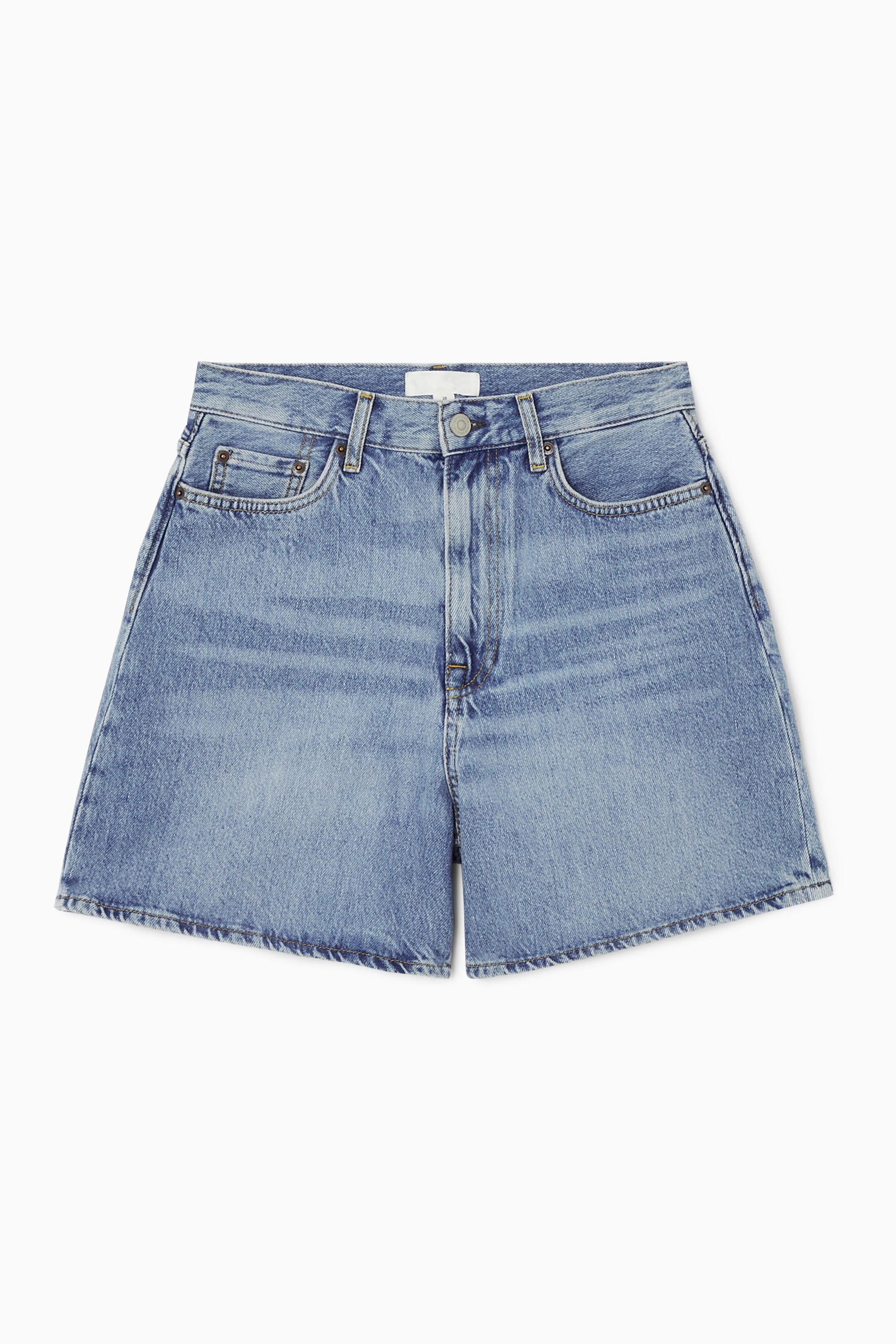 HIGH-RISE DENIM SHORTS