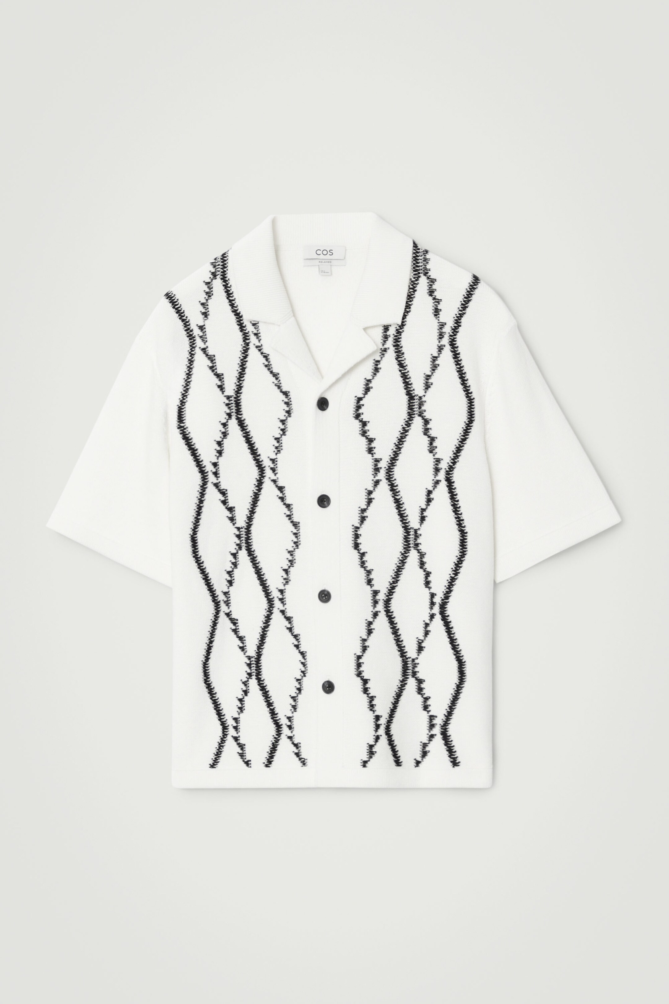 CHEMISE DÉCONTRACTÉE EN MAILLE ARGYLE ABSTRAITE