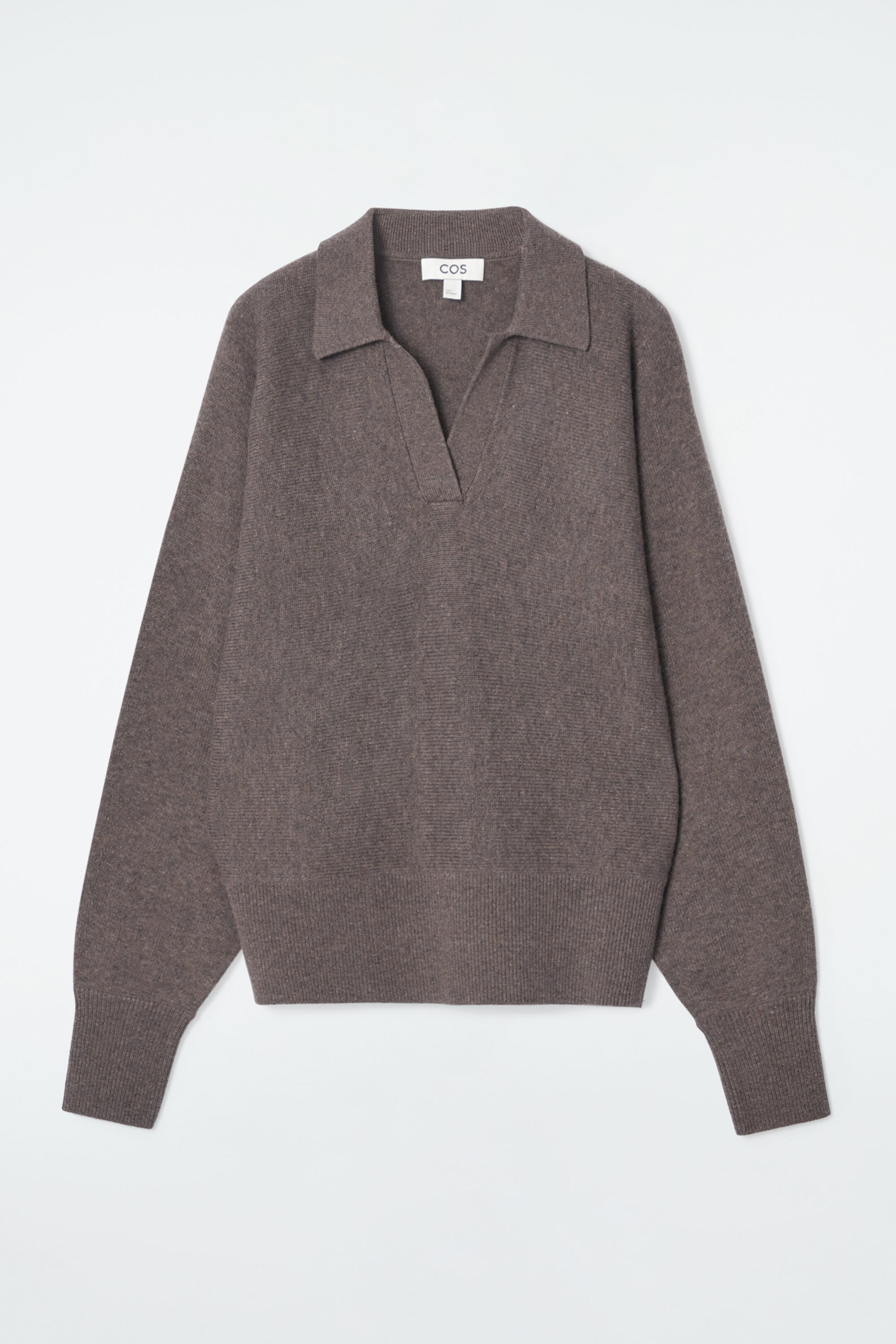 BATWING-SLEEVE WOOL POLO JUMPER