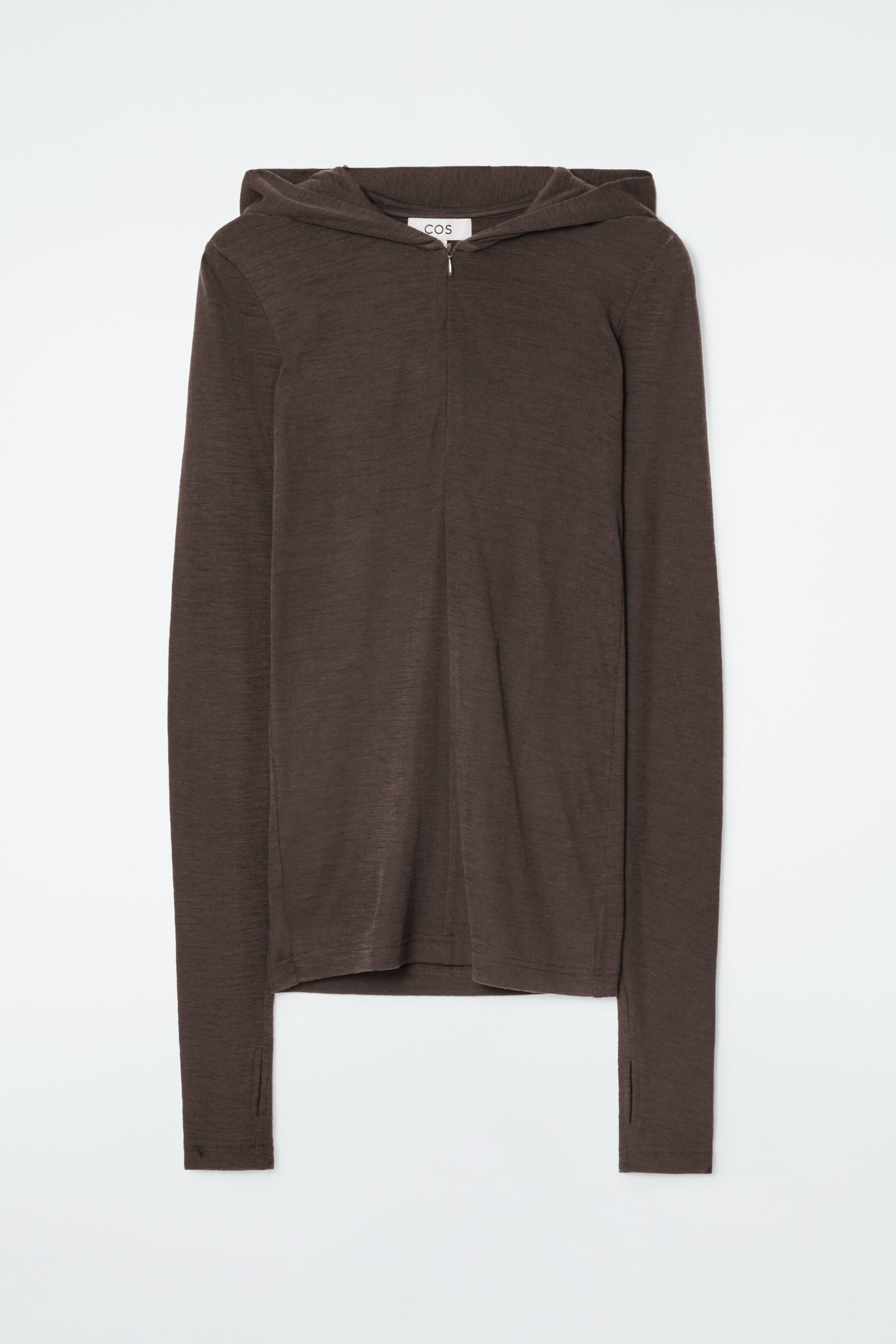 SLIM HALF-ZIP WOOL HOODIE