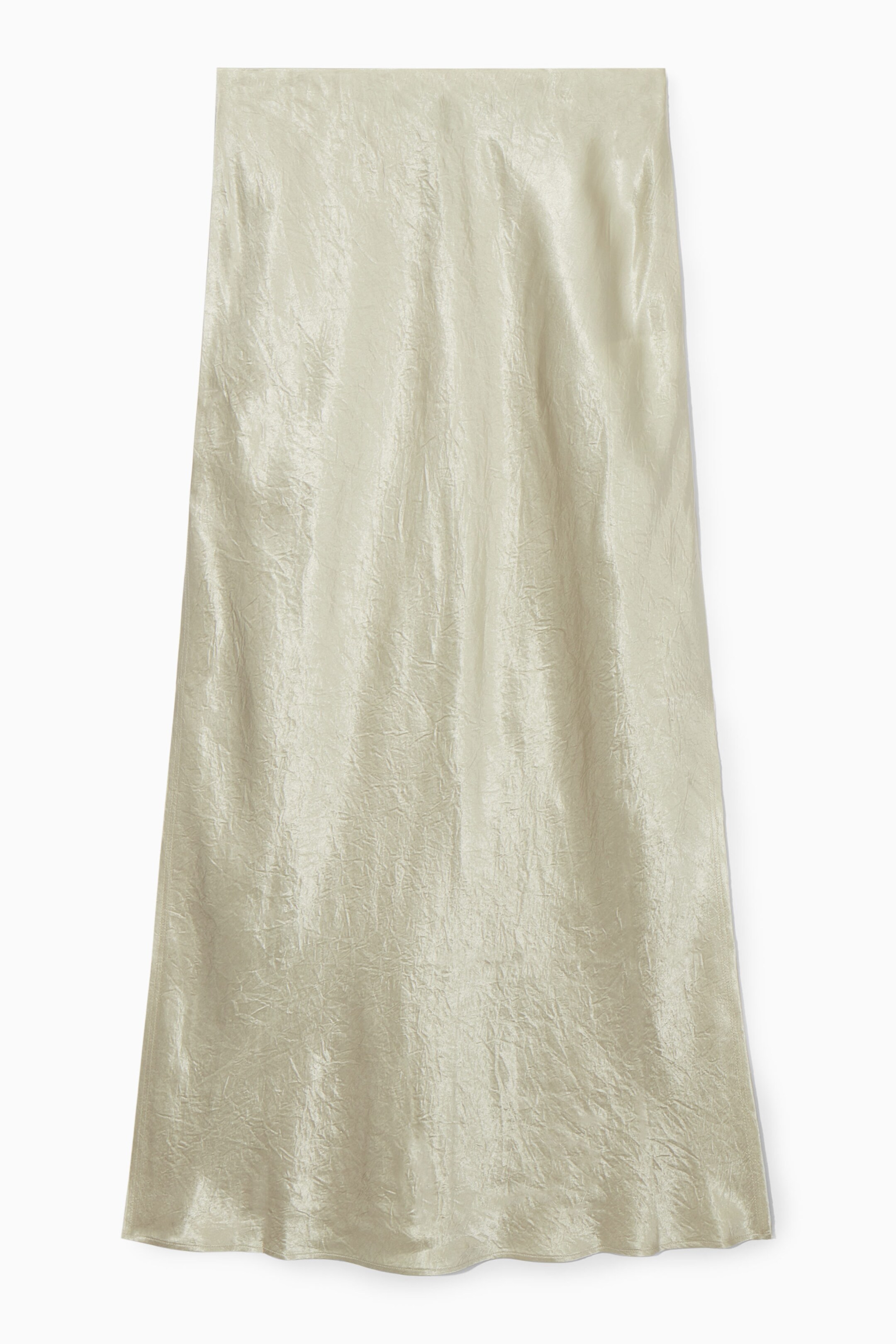 CRINKLED-SATIN MAXI SKIRT