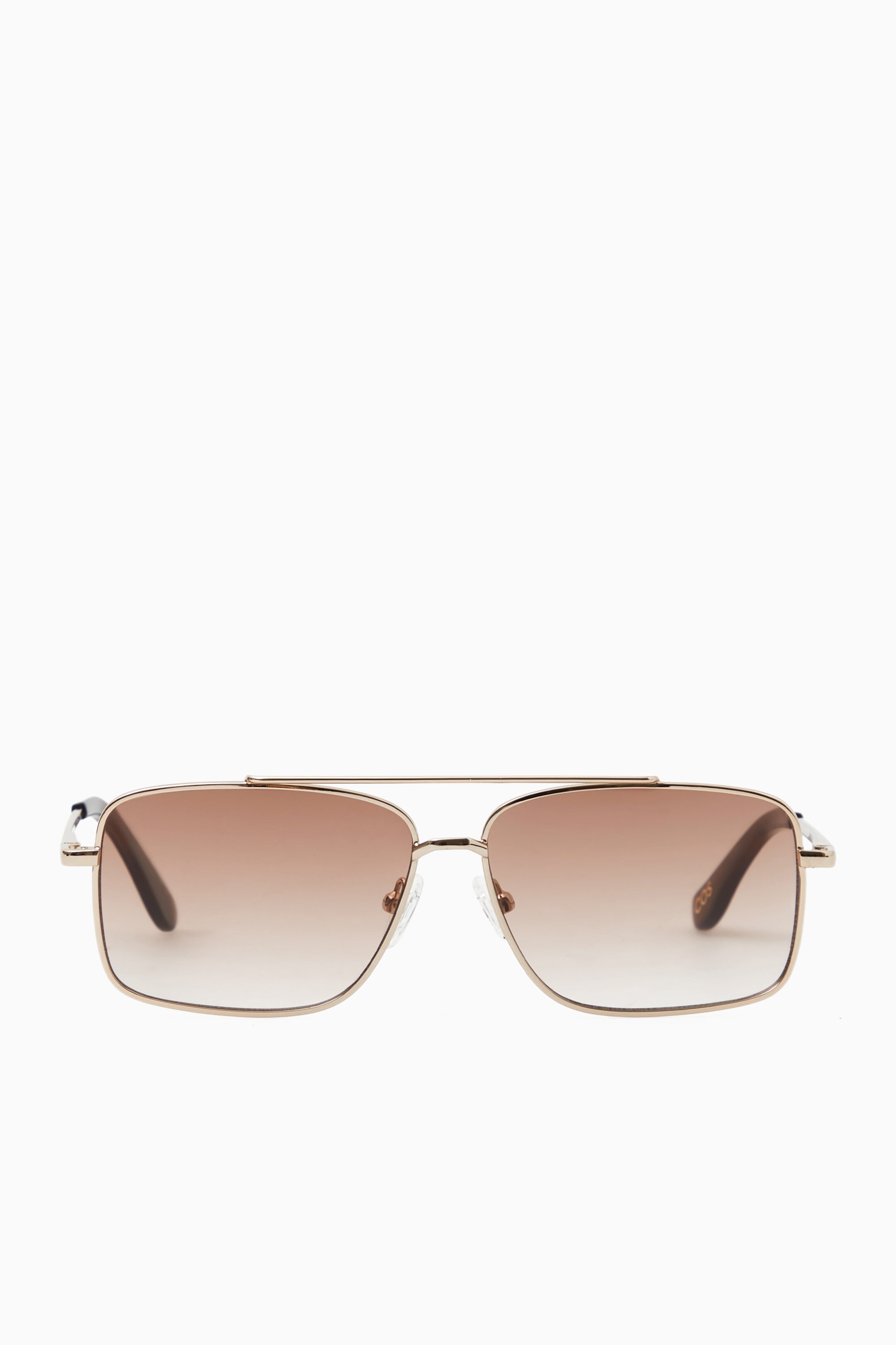 GOLD-TONE AVIATOR SUNGLASSES