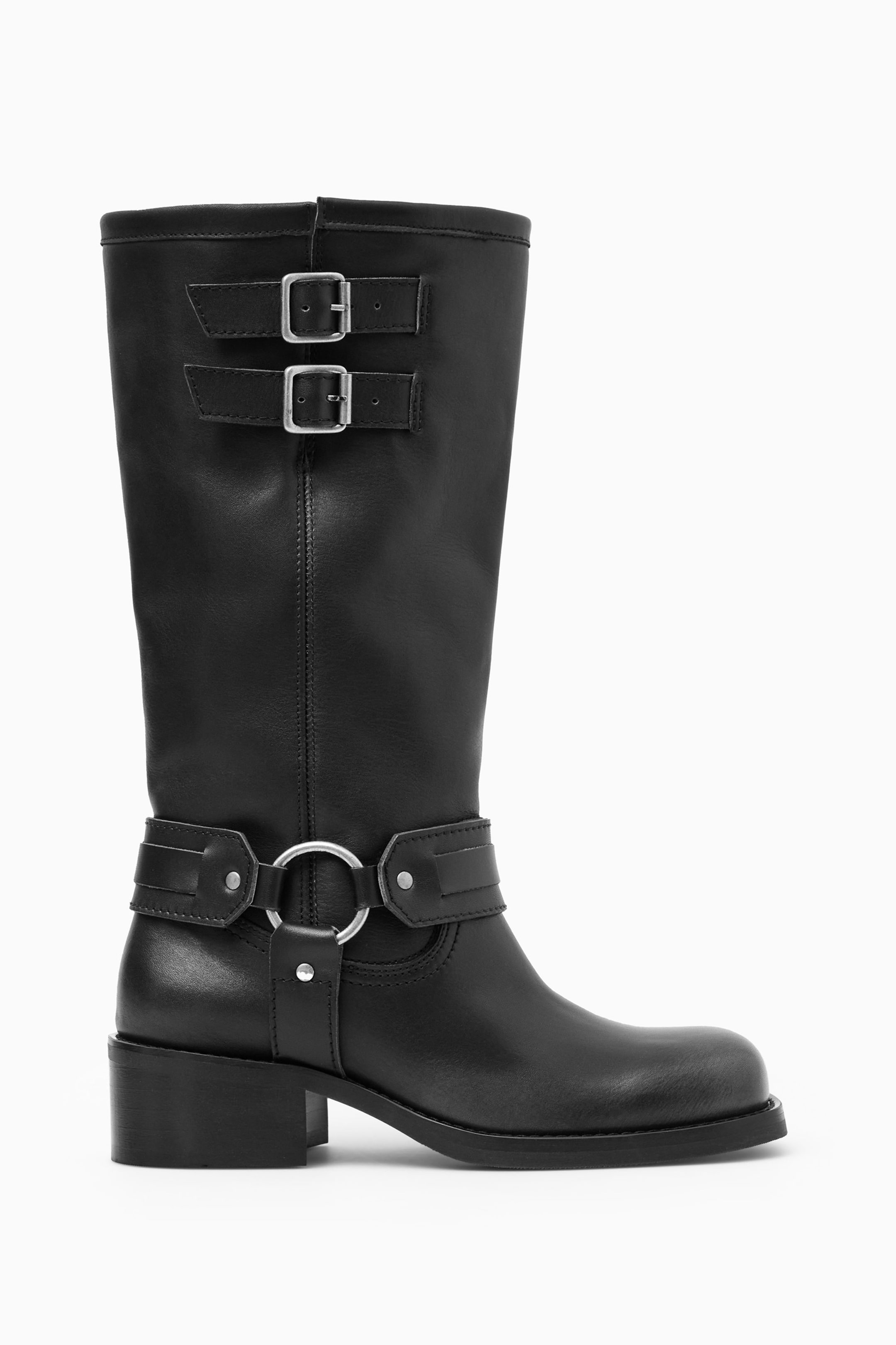 Black biker booties fashion