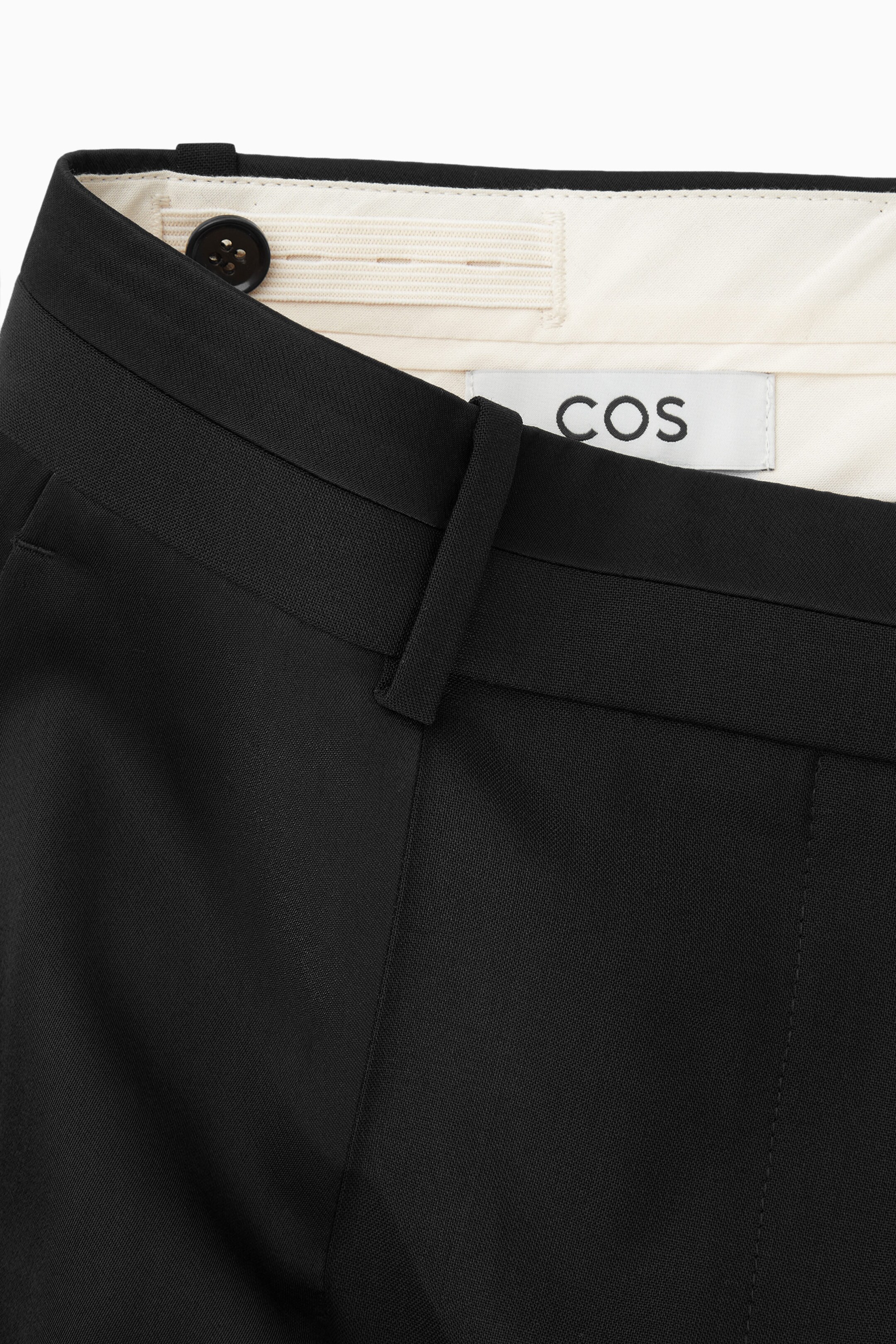 REGULAR SATIN-PANELLED WOOL STRAIGHT-LEG TROUSERS