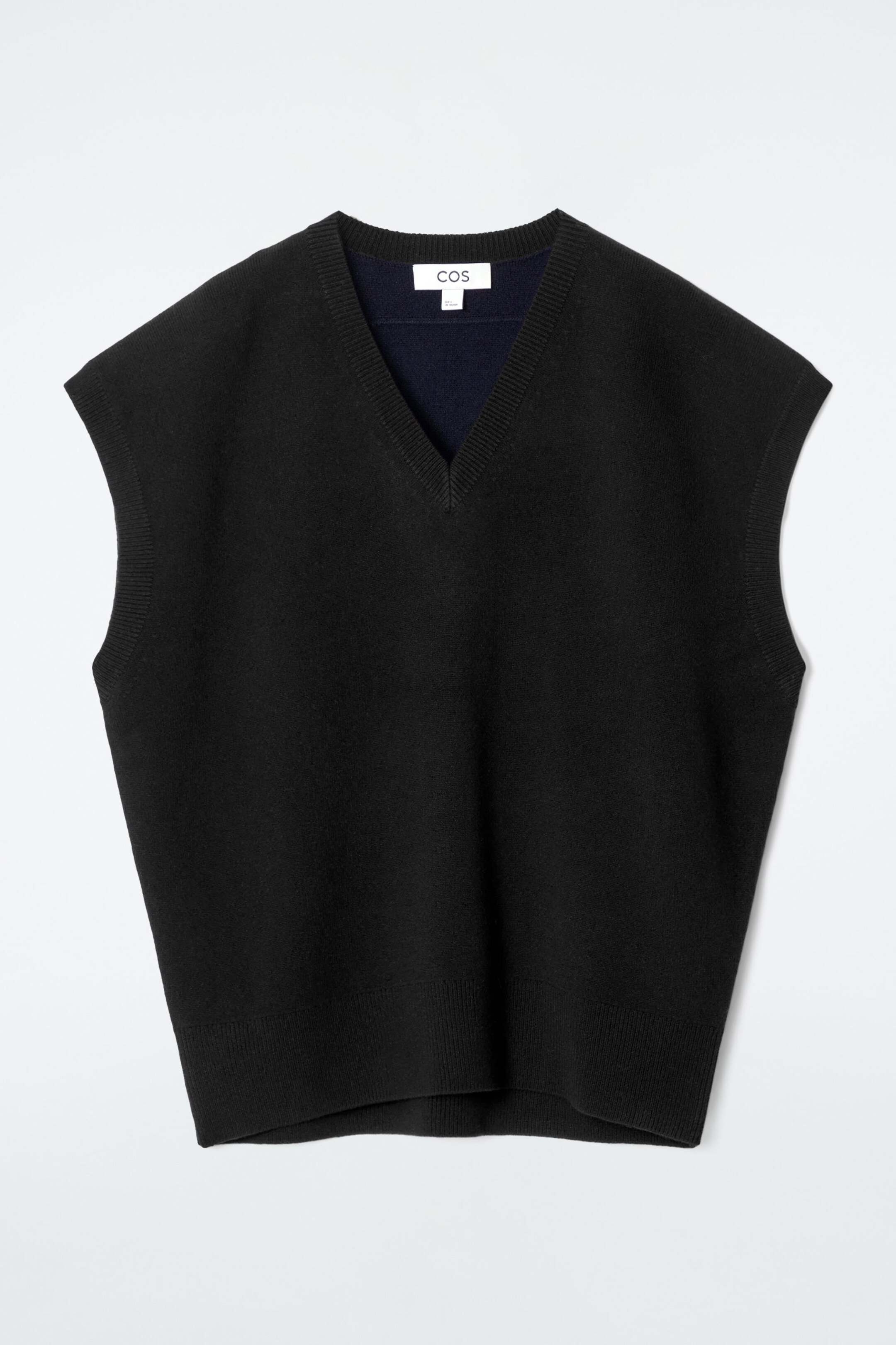 DOUBLE-FACED WOOL V-NECK VEST