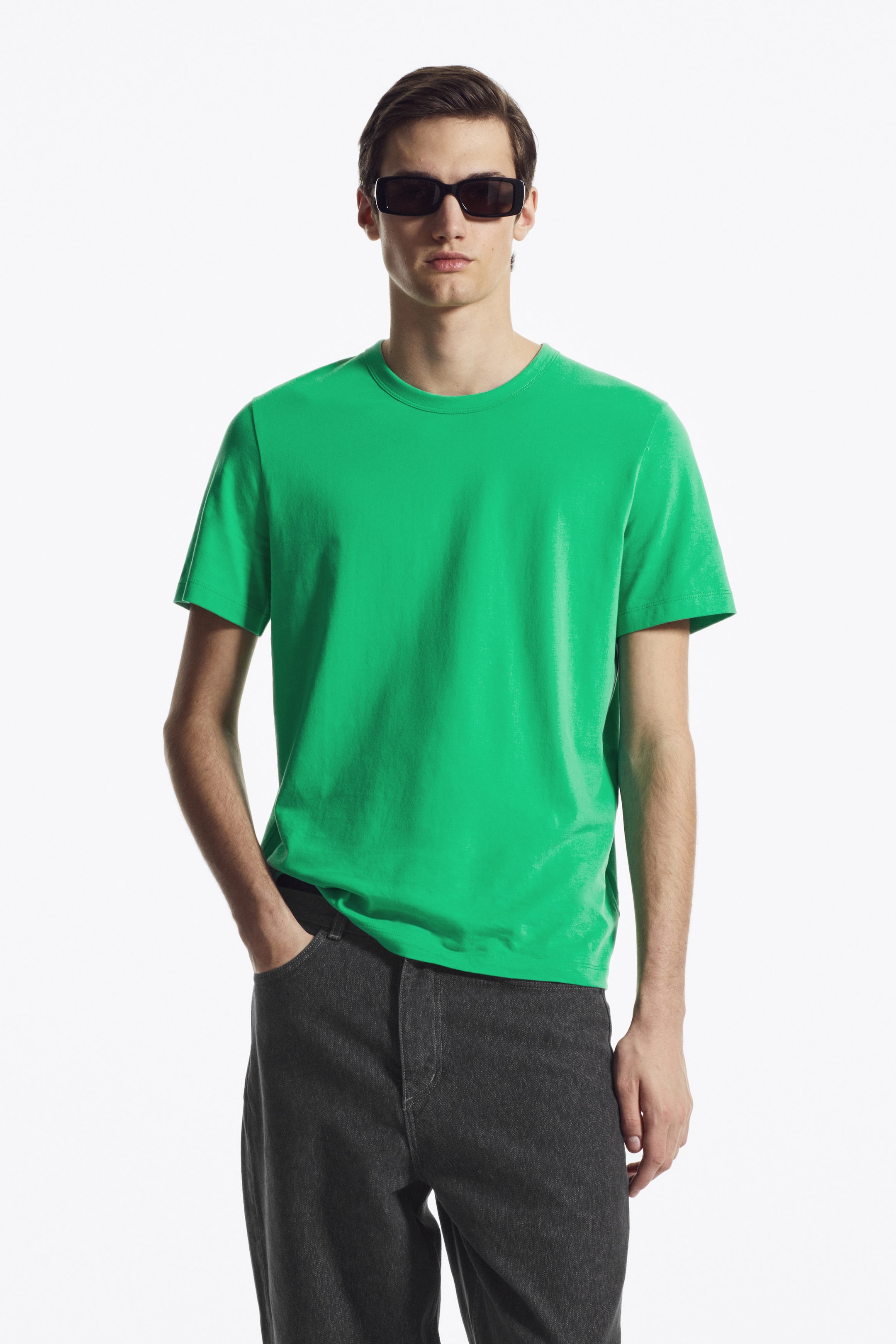 REGULAR LIGHTWEIGHT BRUSHED-COTTON T-SHIRT