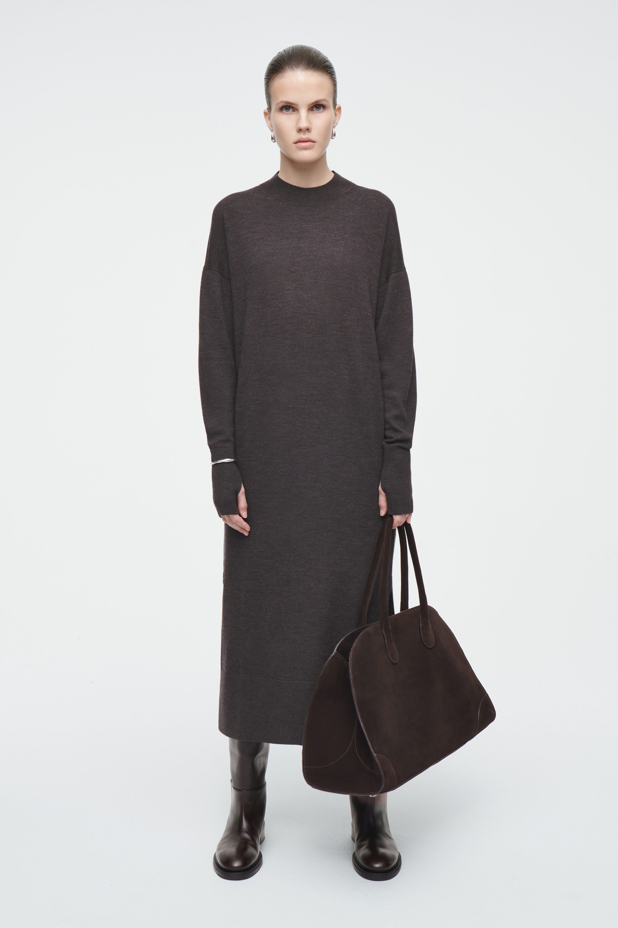 MERINO WOOL MIDI DRESS