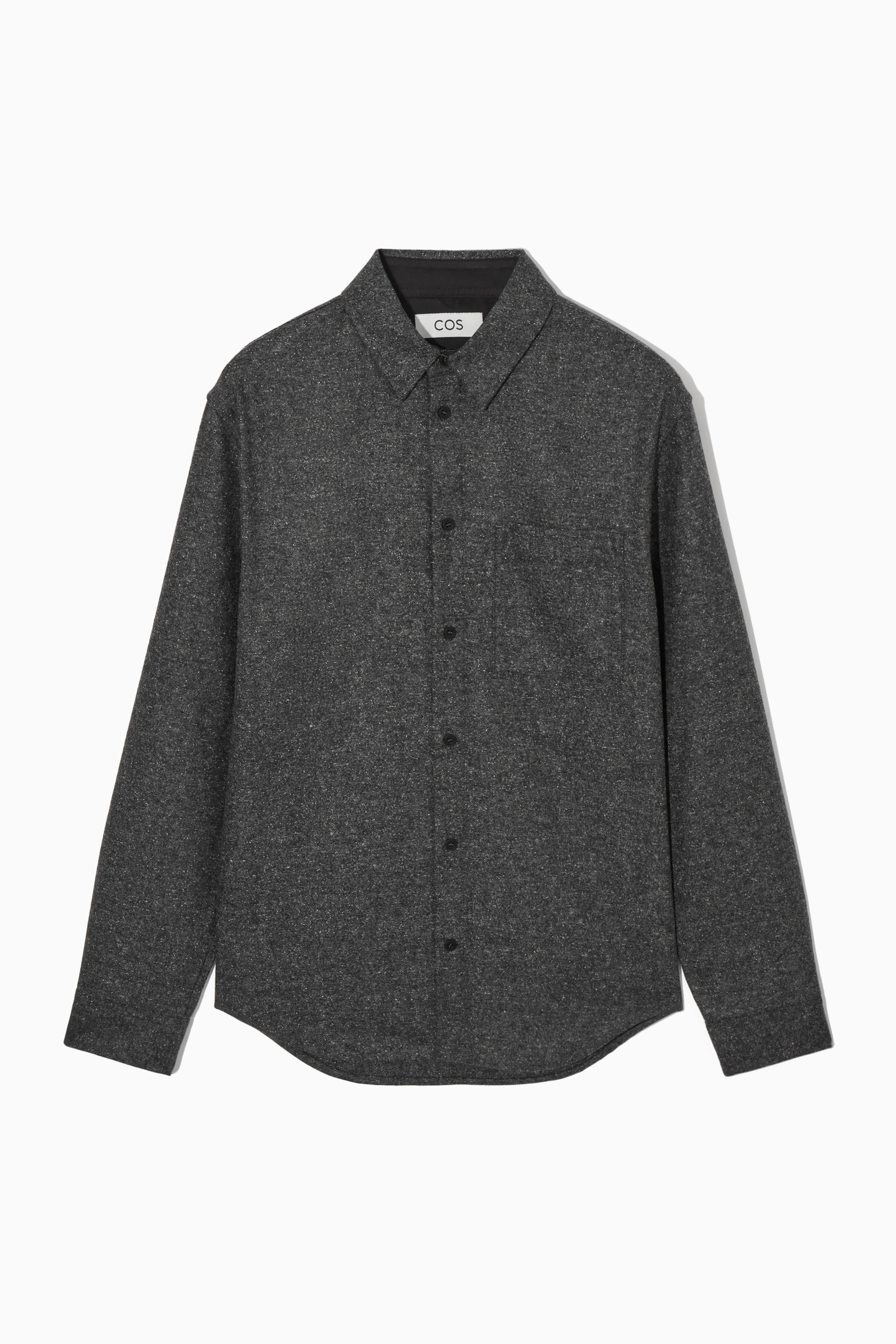 REGULAR TEXTURED-JACQUARD WOOL SHIRT