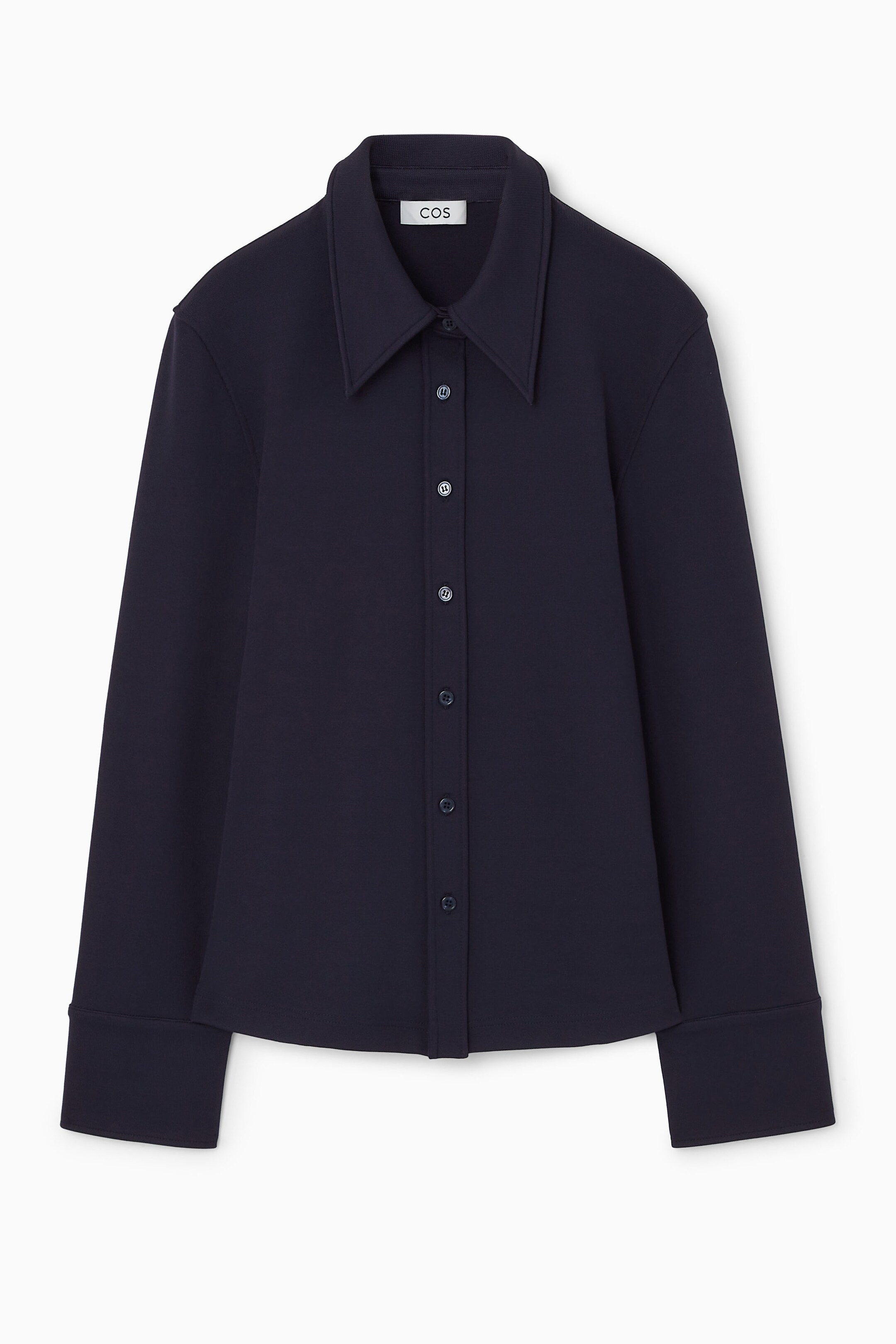 EXAGGERATED-COLLAR JERSEY SHIRT