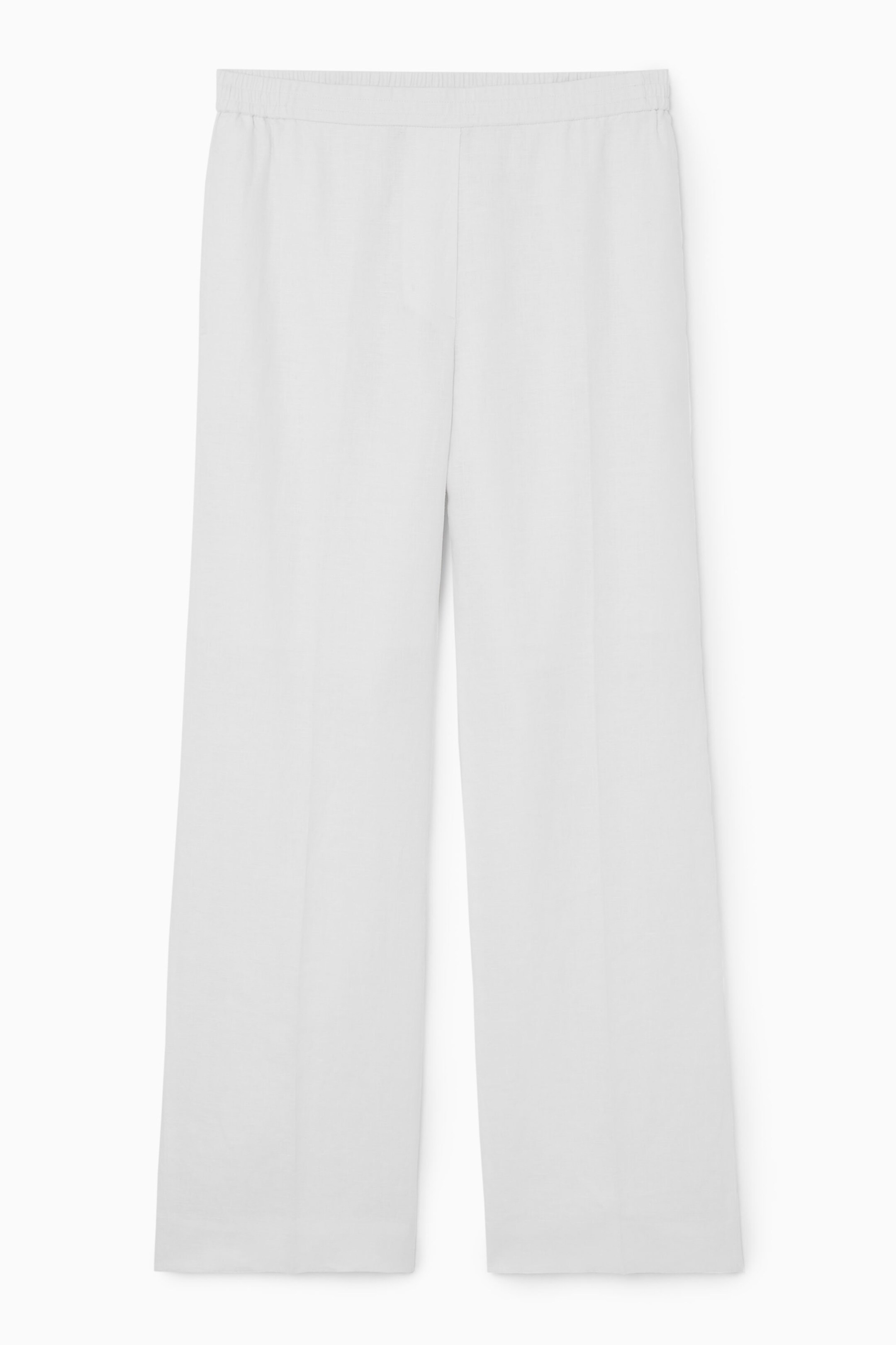 STRAIGHT-LEG TAILORED LINEN TROUSERS