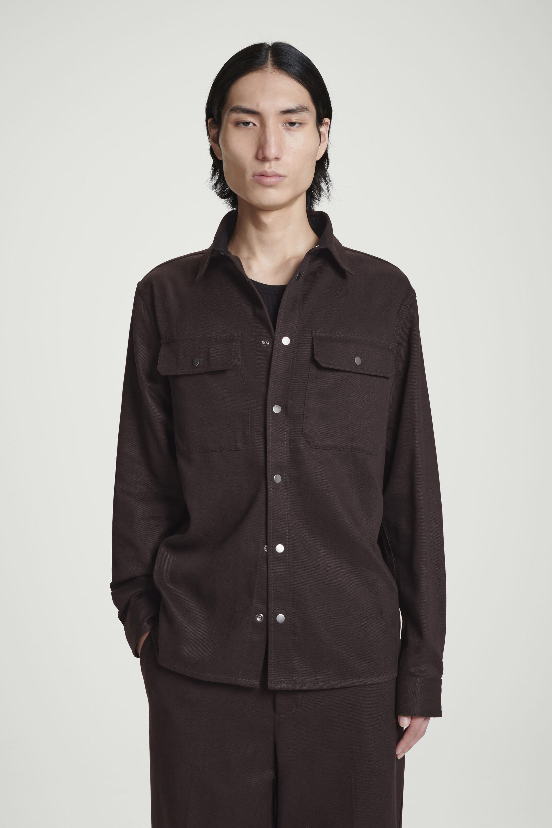 UTILITY-HEMDJACKE AUS TWILL MIT NORMALER PASSFORM