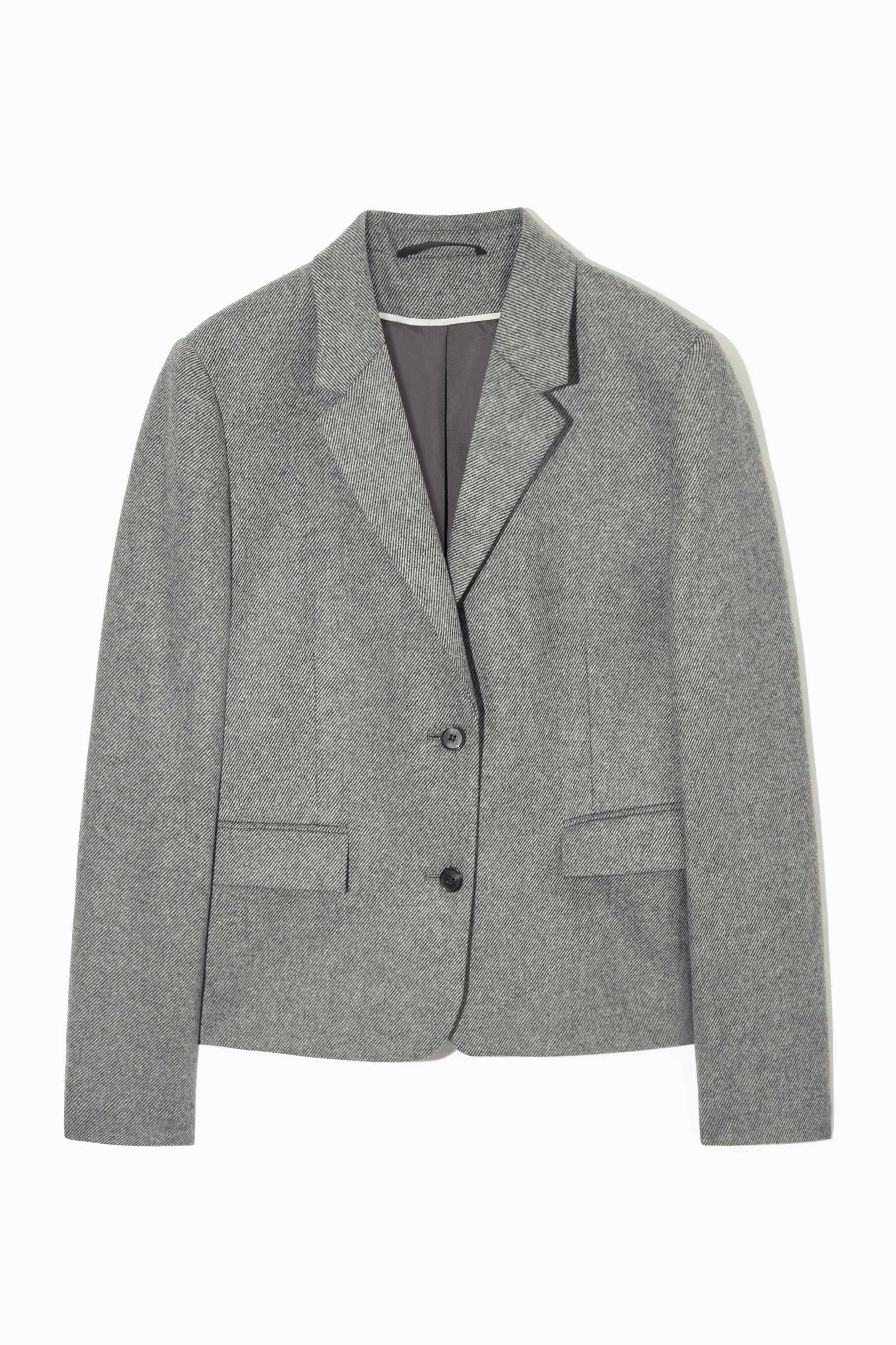 REGULAR-FIT CROPPED WOOL-BLEND BLAZER