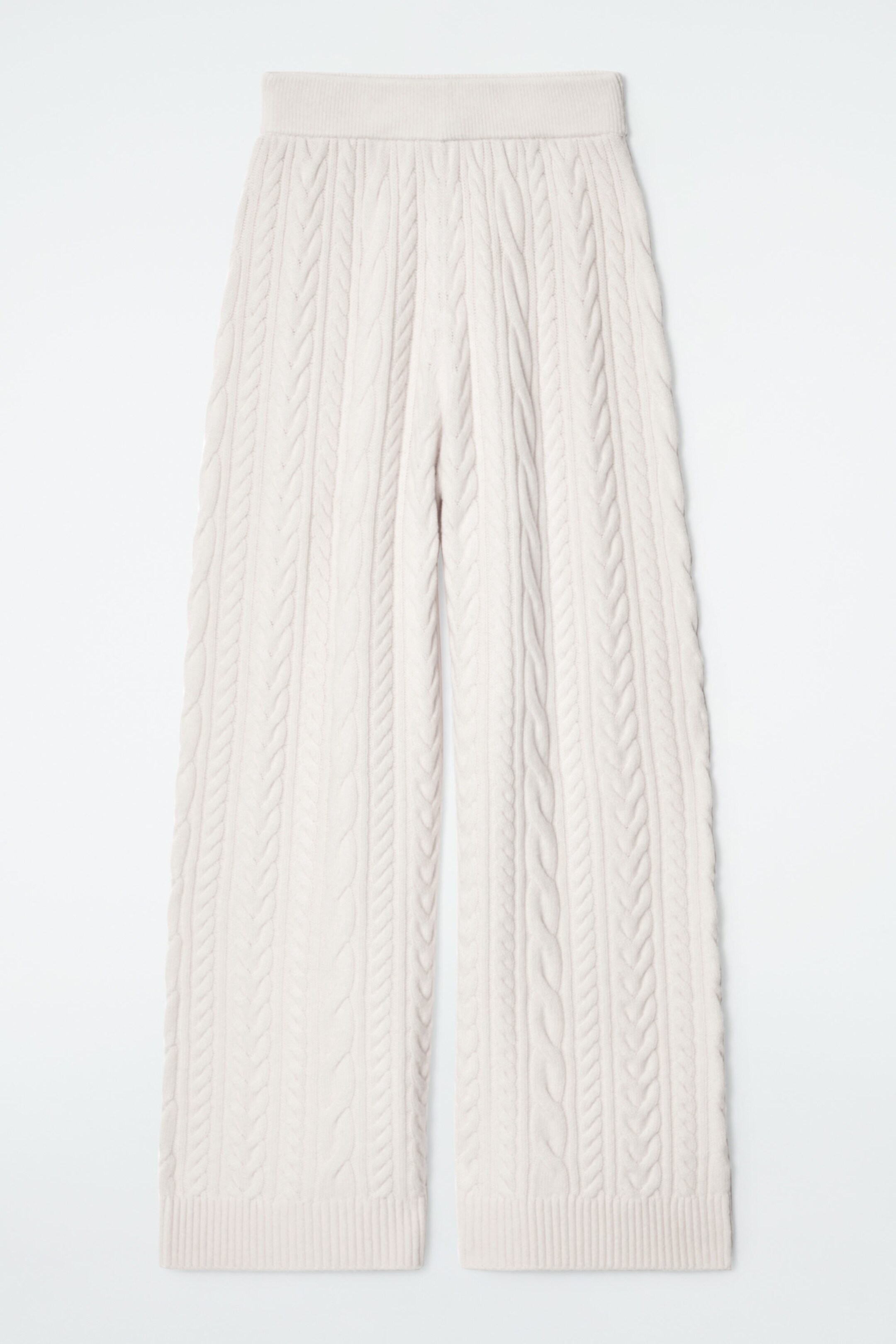 CABLE-KNIT WOOL TROUSERS