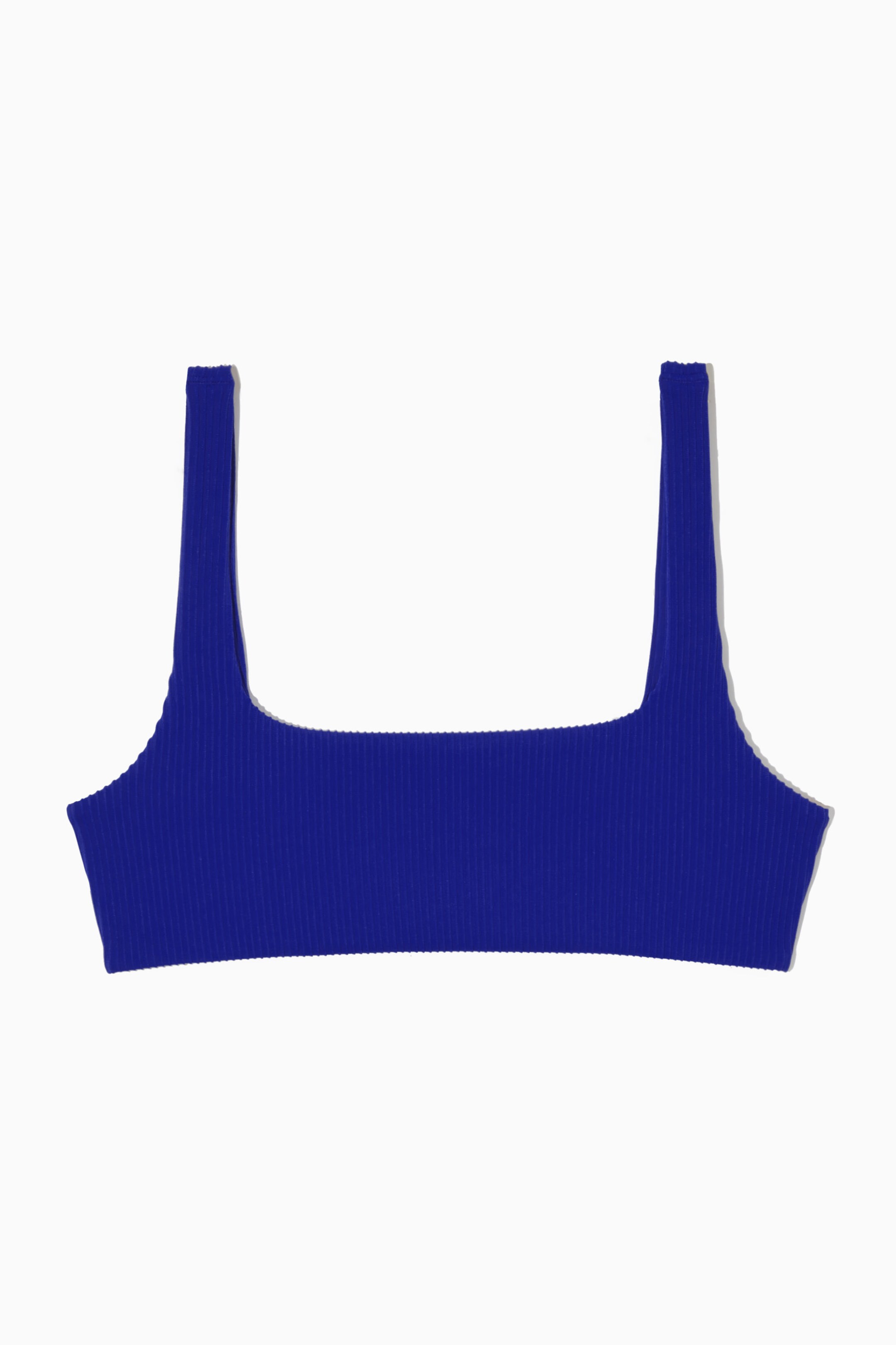 SQUARE-NECK RIBBED BIKINI TOP