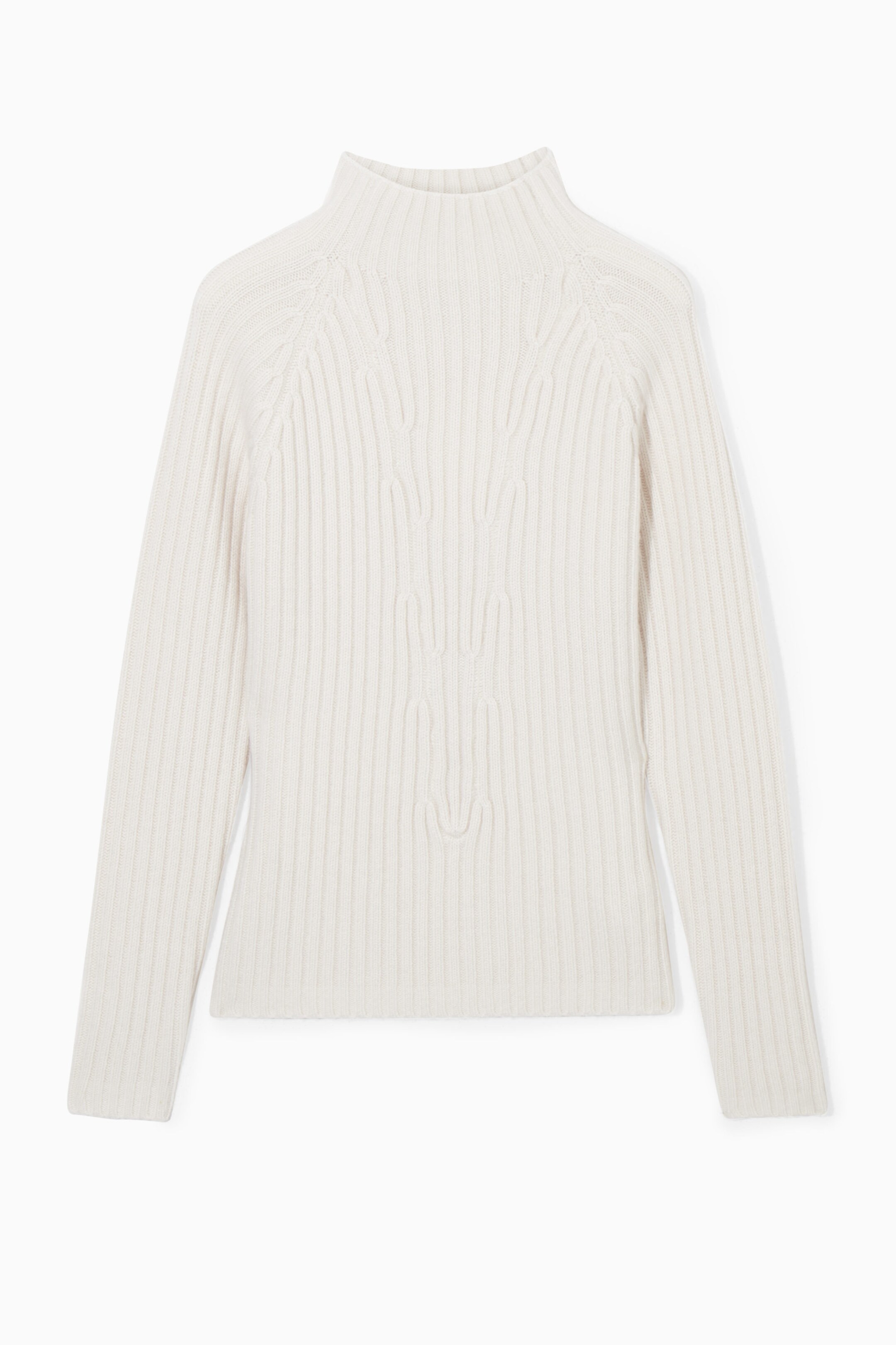 RIBBED PURE CASHMERE TURTLENECK JUMPER