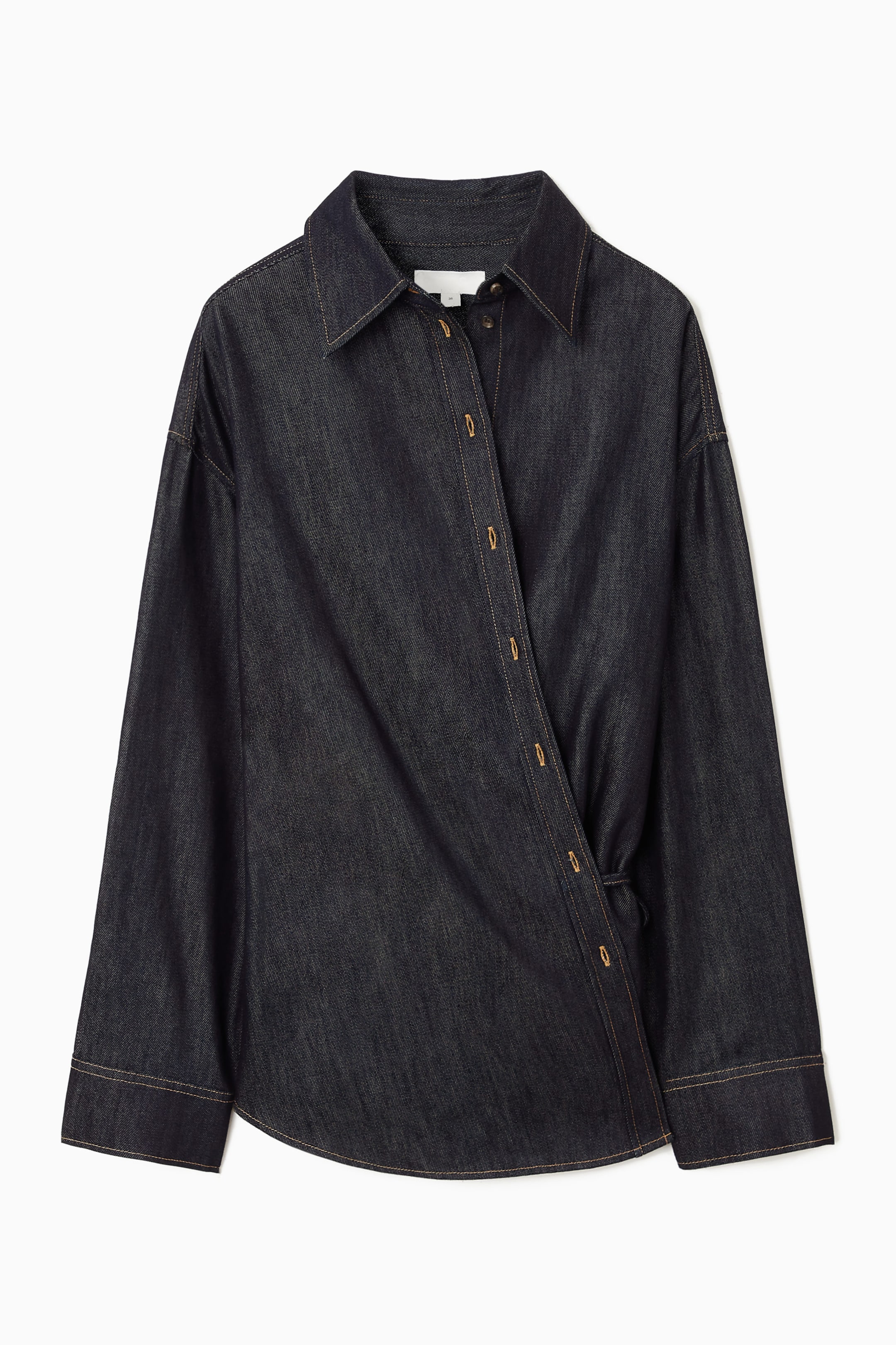 FLUID DENIM WRAP SHIRT