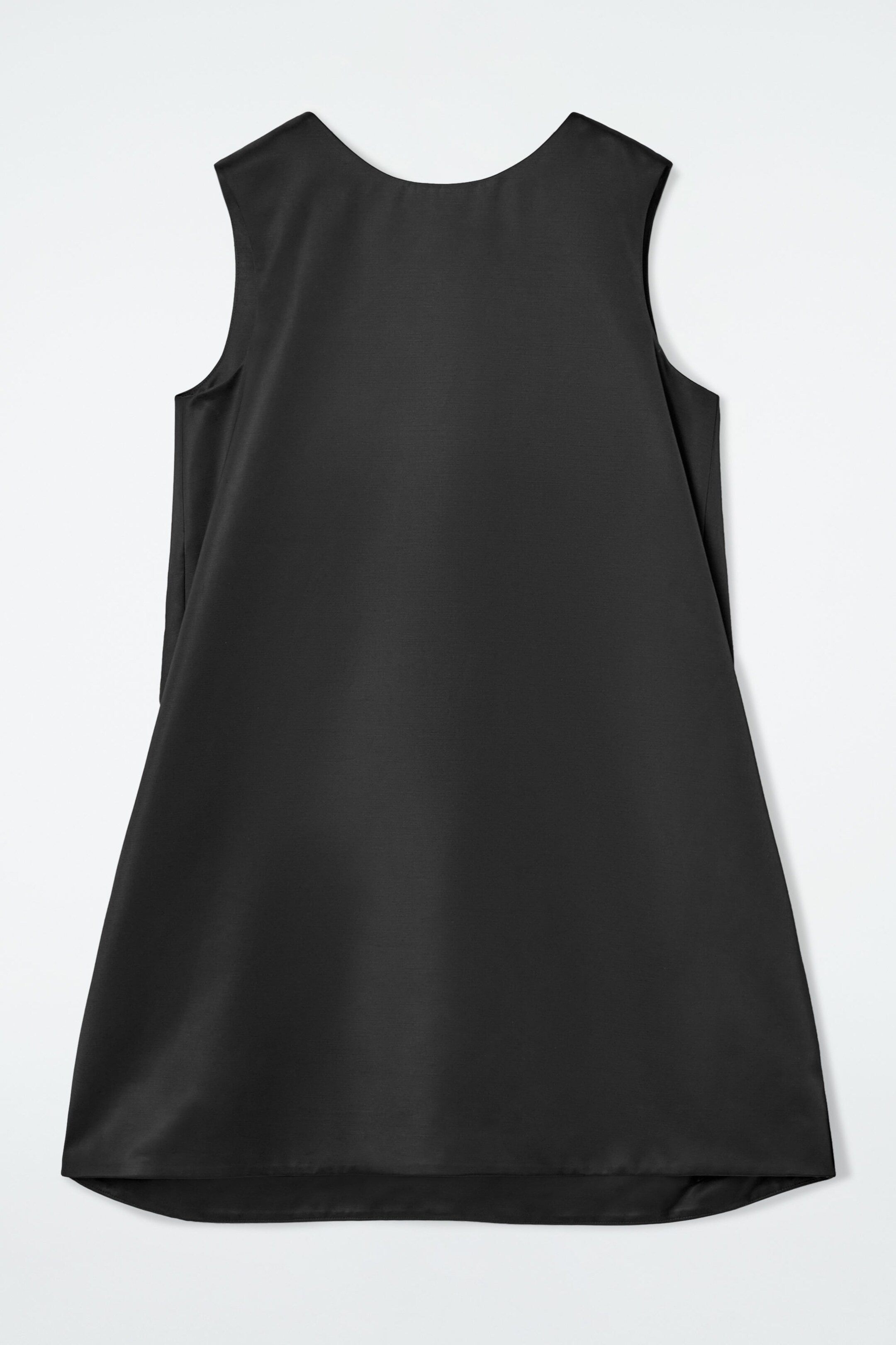 SATIN RACER-NECK MINI DRESS