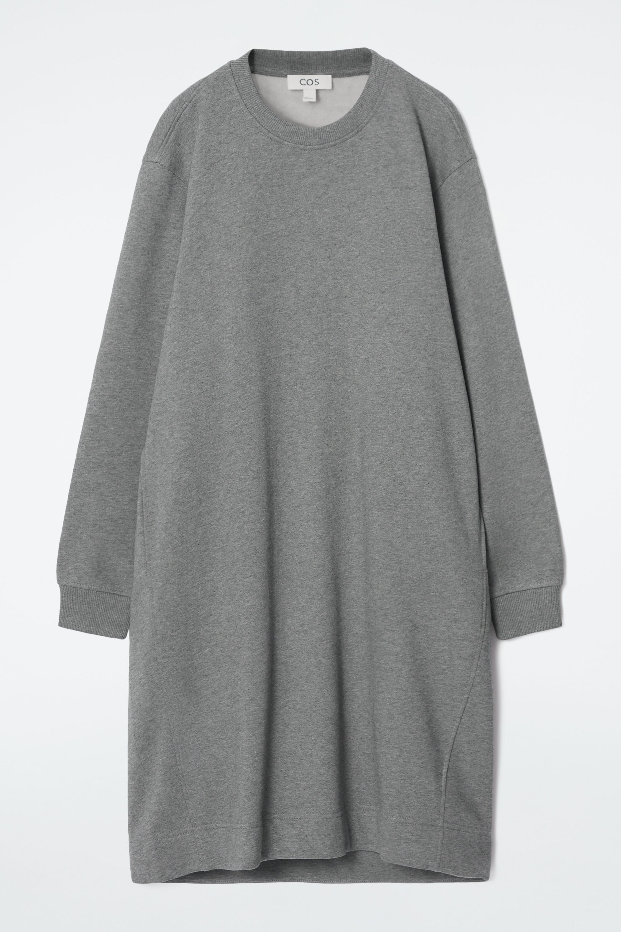 COS Grey Wool V Neck Midi fashion Dress Size M